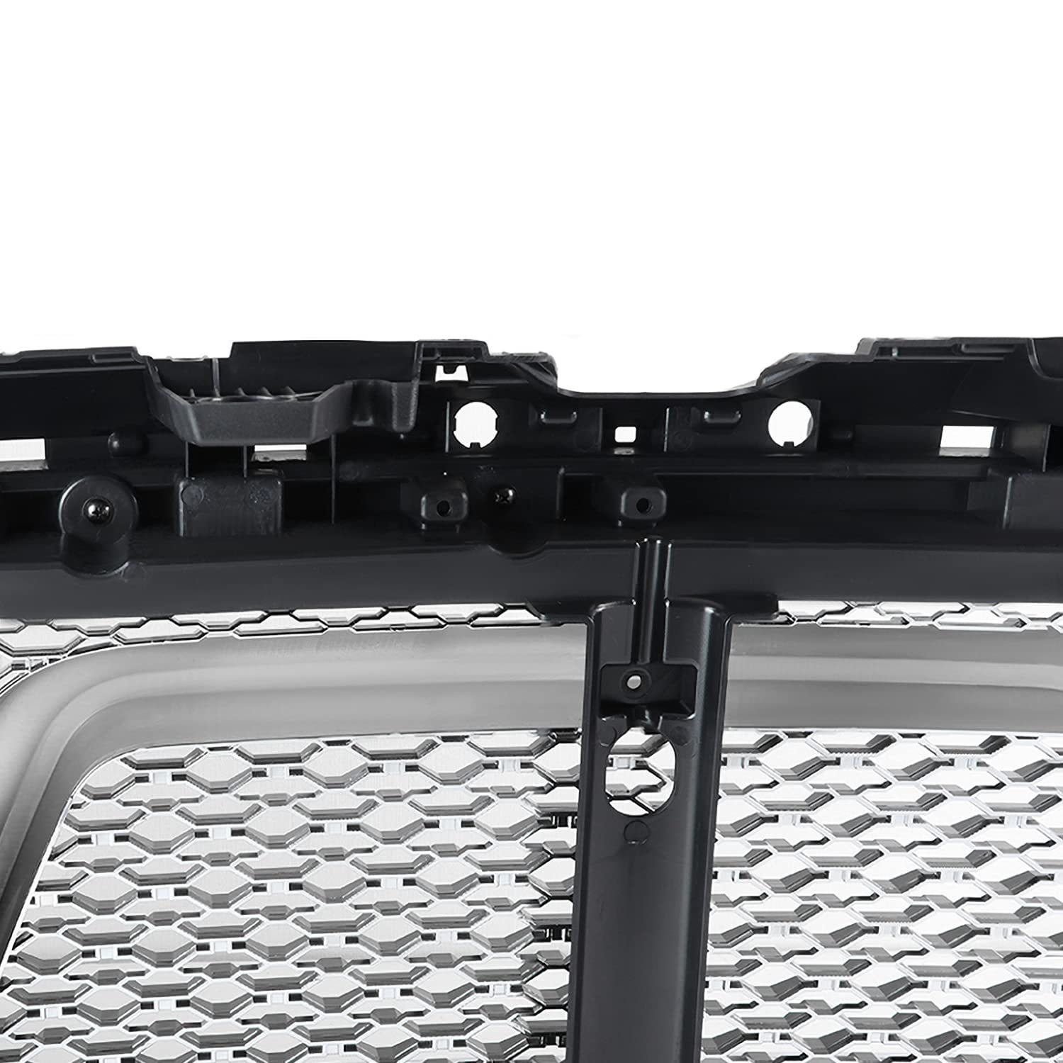 Chrome Shell Spec-D Tuning Glossy Black Mesh Front Bumper Hood Grille Compatible with 2019-2024 Ram 1500