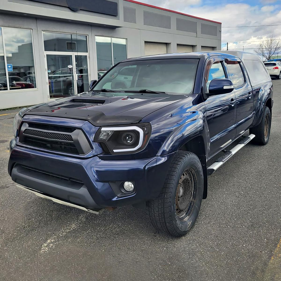 Black Projector Headlights w/LED Bar SPEC-D TUNING Compatible with 2012-2015 Toyota Tacoma, Left + Right Head Lights Assembly