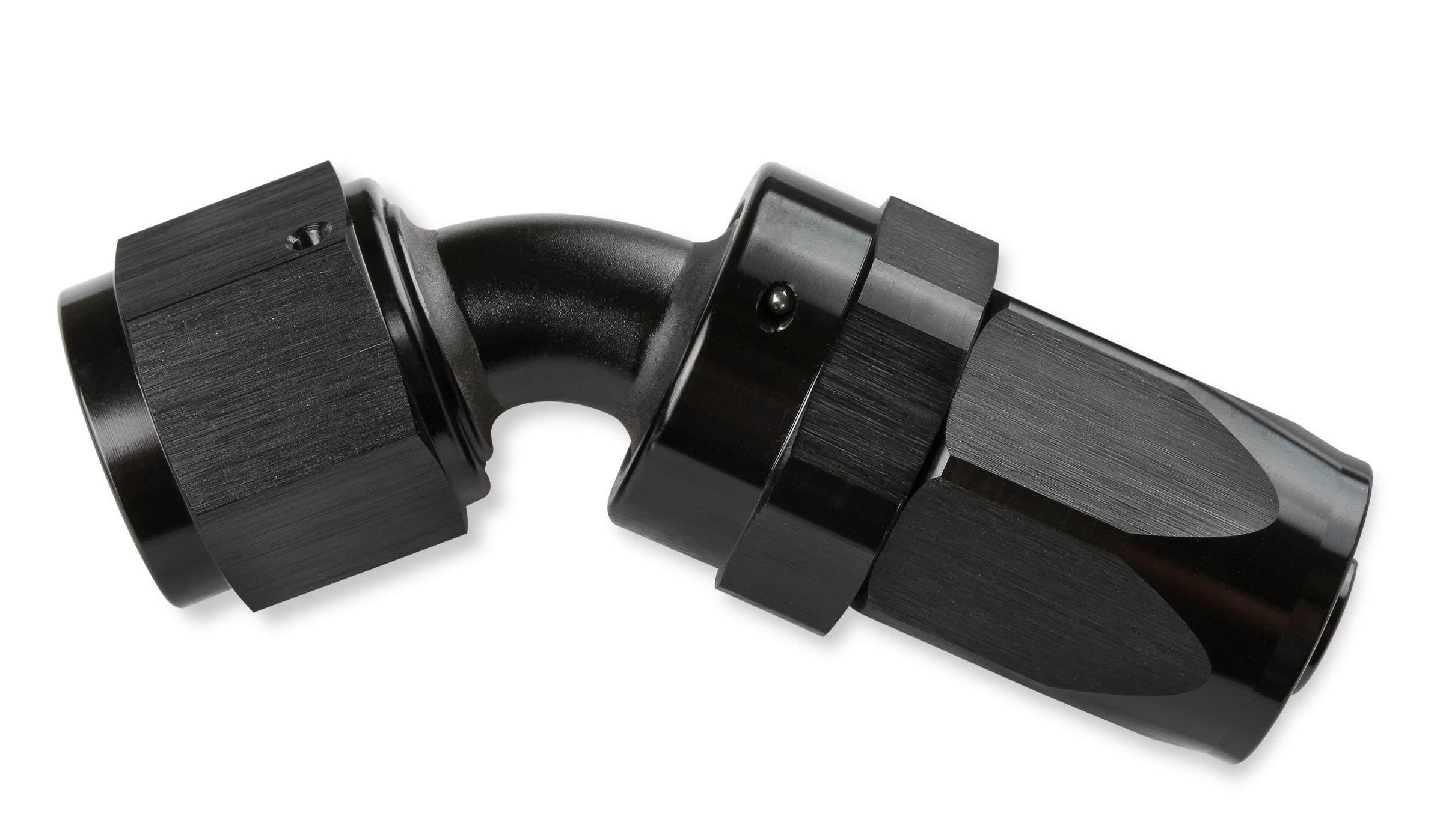 45 Degree Mr. Gasket Co. Swivel Hose End -6 Black 224506-BL