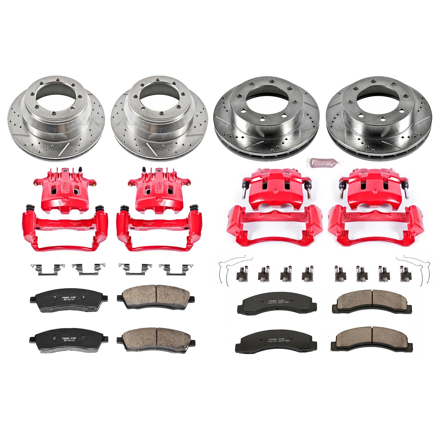 1-Click Performance Brake Kit Power Stop (KC1886) with Calipers For Ford F-350 Super Duty 1999 [Model Specific]
