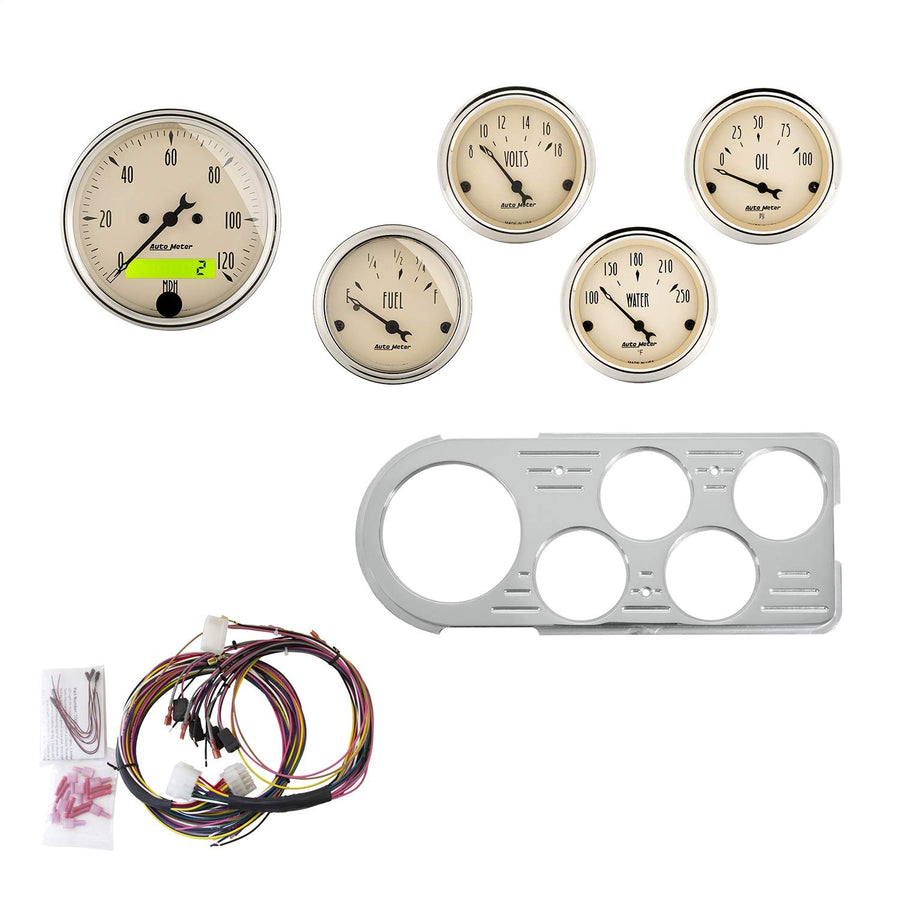 Gauge Kit AutoMeter 7046-AB, 5 Pc, Ford Truck 48-50, Mph/Fuel/Oilp/Wtmp/Bat, Ab