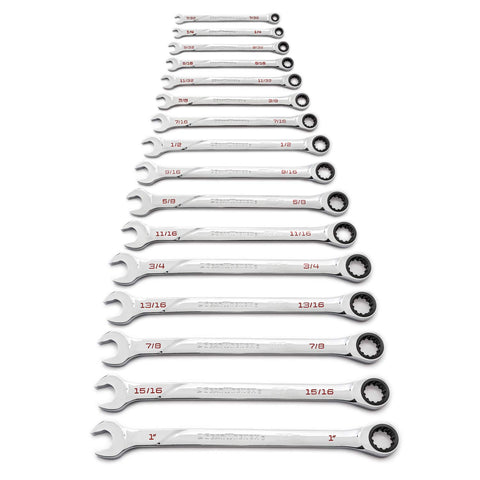 120XP GEARWRENCH 16 Pc. Universal Spline XL Ratcheting Combination Wrench Set, SAE - 86451