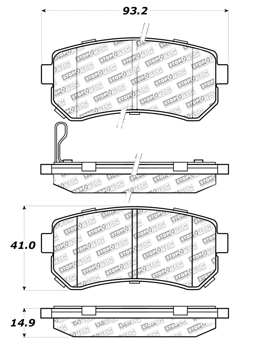 Brake Pads StopTech 305.11570 Street Select with Hardware