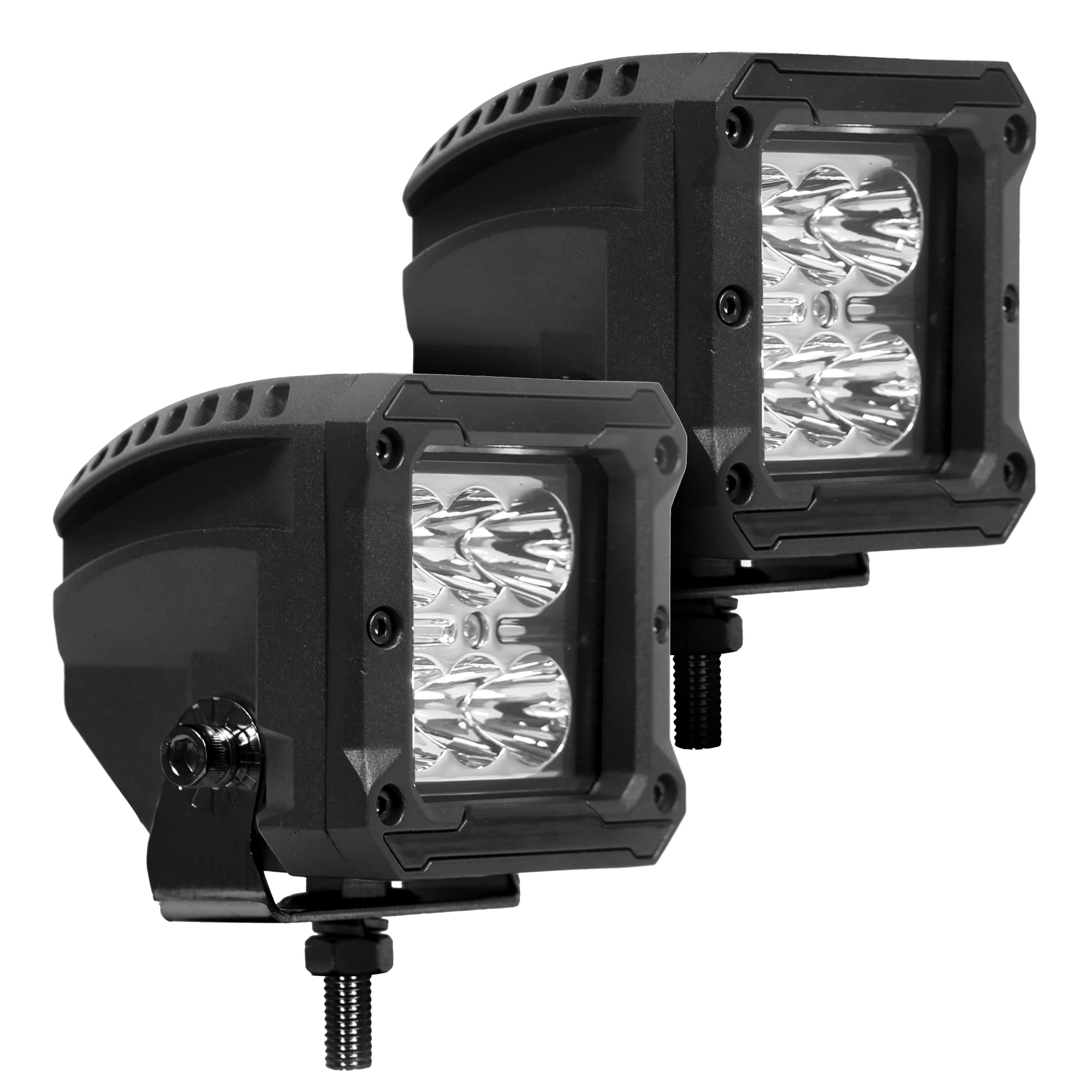 Xplor Lighting: Go Rhino Bright Series 3x3 LED Cube Spot Light Kit (Pair) | Surface Mount (Threaded Stud Mount) Aluminum, Black | 751803023SCS