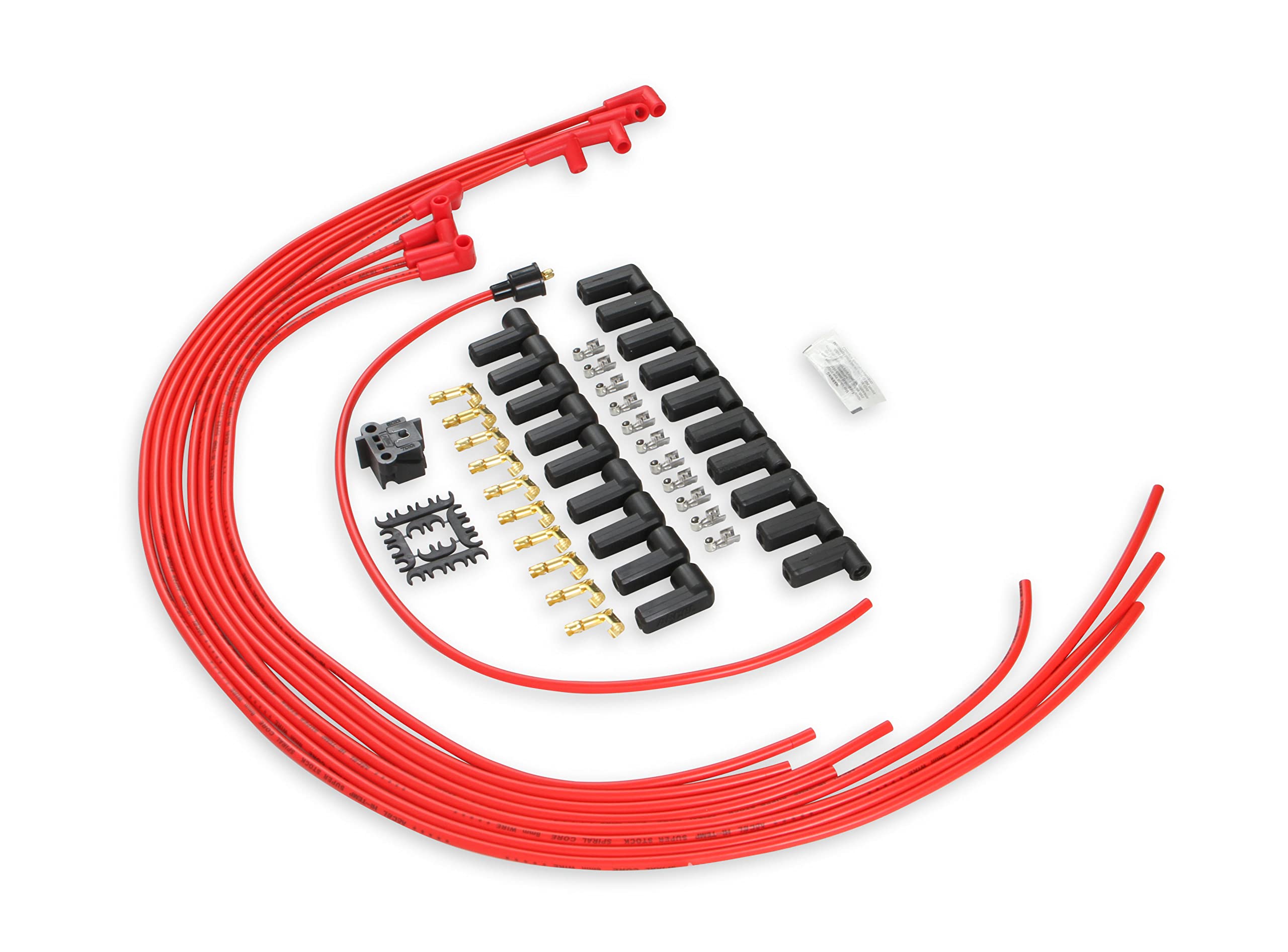 ACCEL Super Stock 5041R Spark Plug Wire Set - 8mm - Universal - Red Wire with Red 90 Degree Boots
