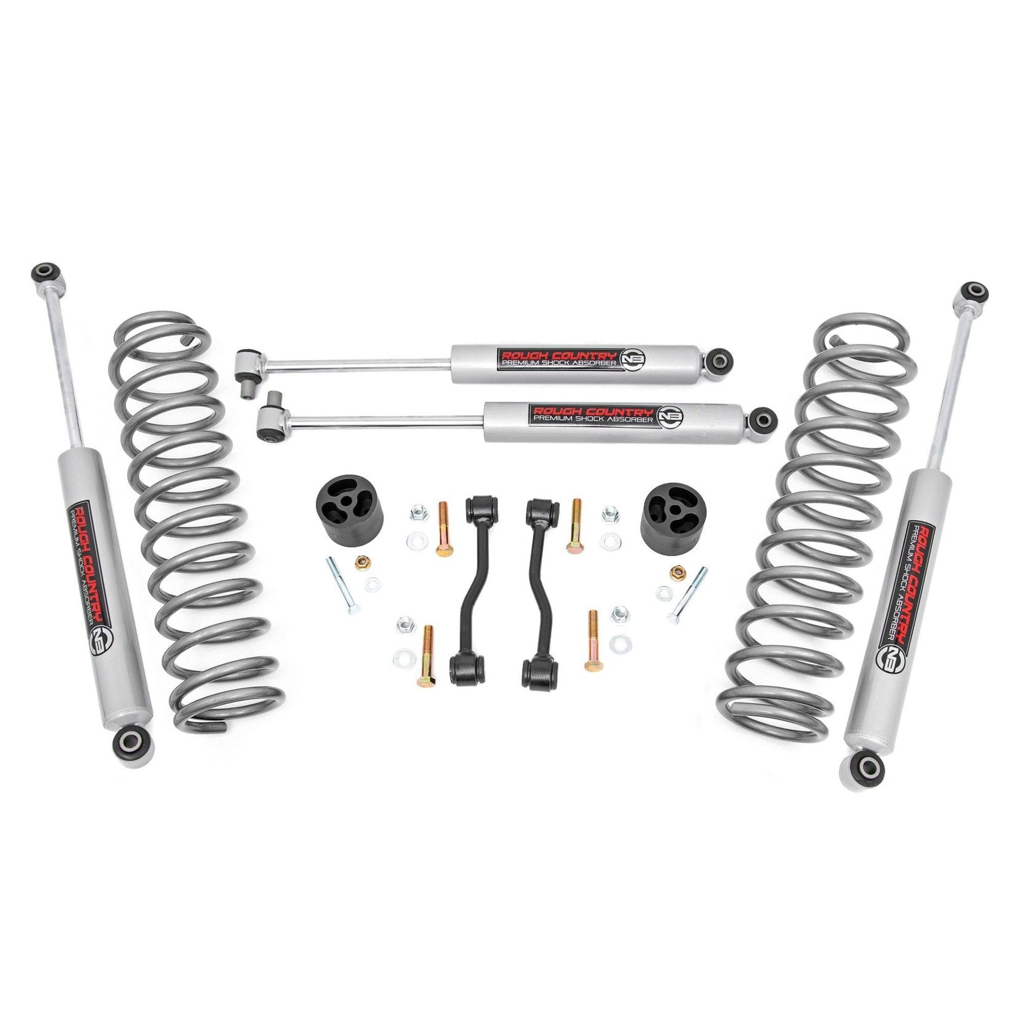 2.5" Rough Country Lift Kit with Premium N3 Shocks for Jeep Gladiator JT (2024-2025) - Fits up to 35" Tires, Easy Bolt-on Installation