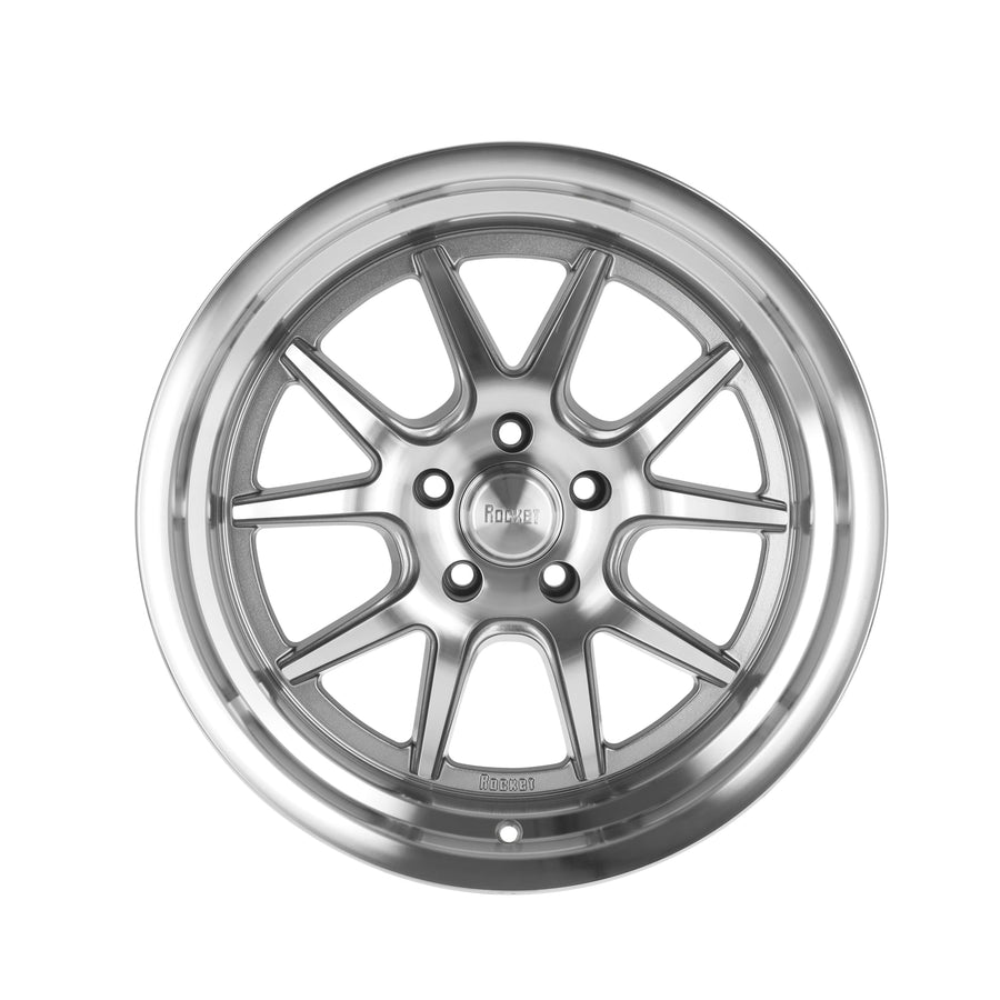 TTR19-886545 Rocket Racing Wheels 18x8 Attack Machined 5x4.5 4.5 bs