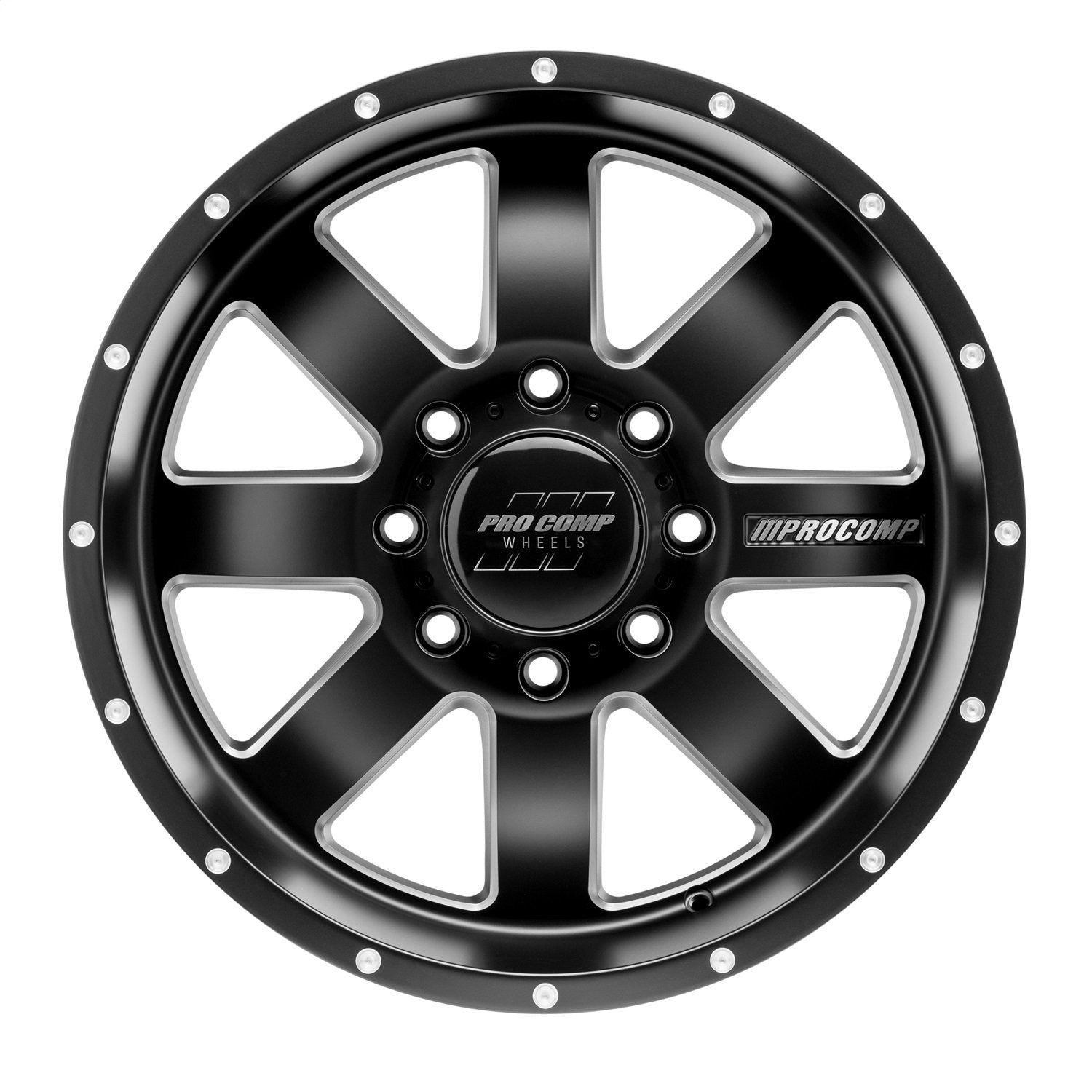 Trilogy Pro Comp Wheels Black Wheel with Painted (20 x 10. inches /8 x 6 inches, -18 inches Offset)