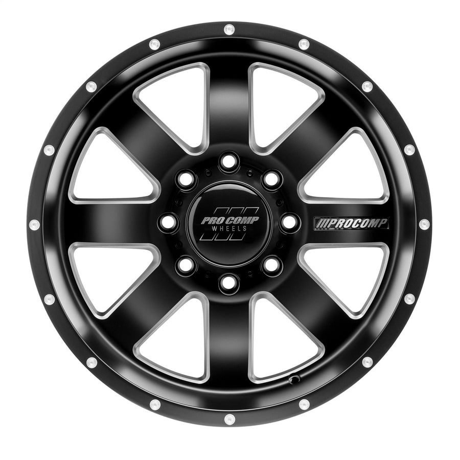 Trilogy Pro Comp Black Wheel with Painted (17 x 9. inches /8 x, 6 inches Offset)
