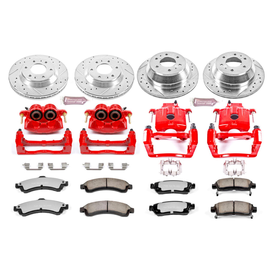 Power Stop Z36 KC2058-36 Brake Kit Front & Rear with Calipers For Buick Rainier, Chevrolet Trailblazer, GMC Envoy, Isuzu Ascender, Oldsmobile Bravada [Model Specific]