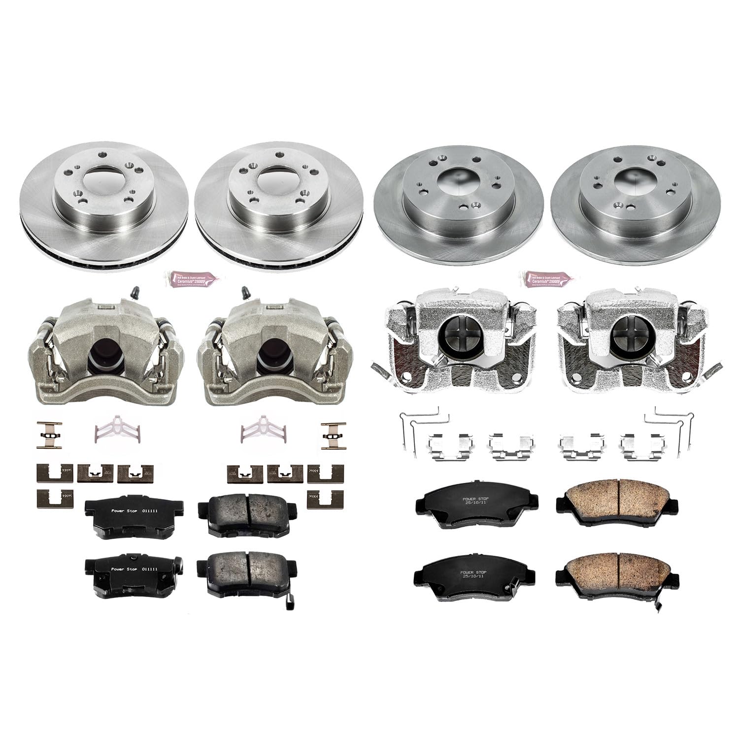 Power Stop KCOE4276 1-Click OE Replacement Brake Kit with Calipers For Honda Civic Autospecialty 2009-2011 [Model Specific]