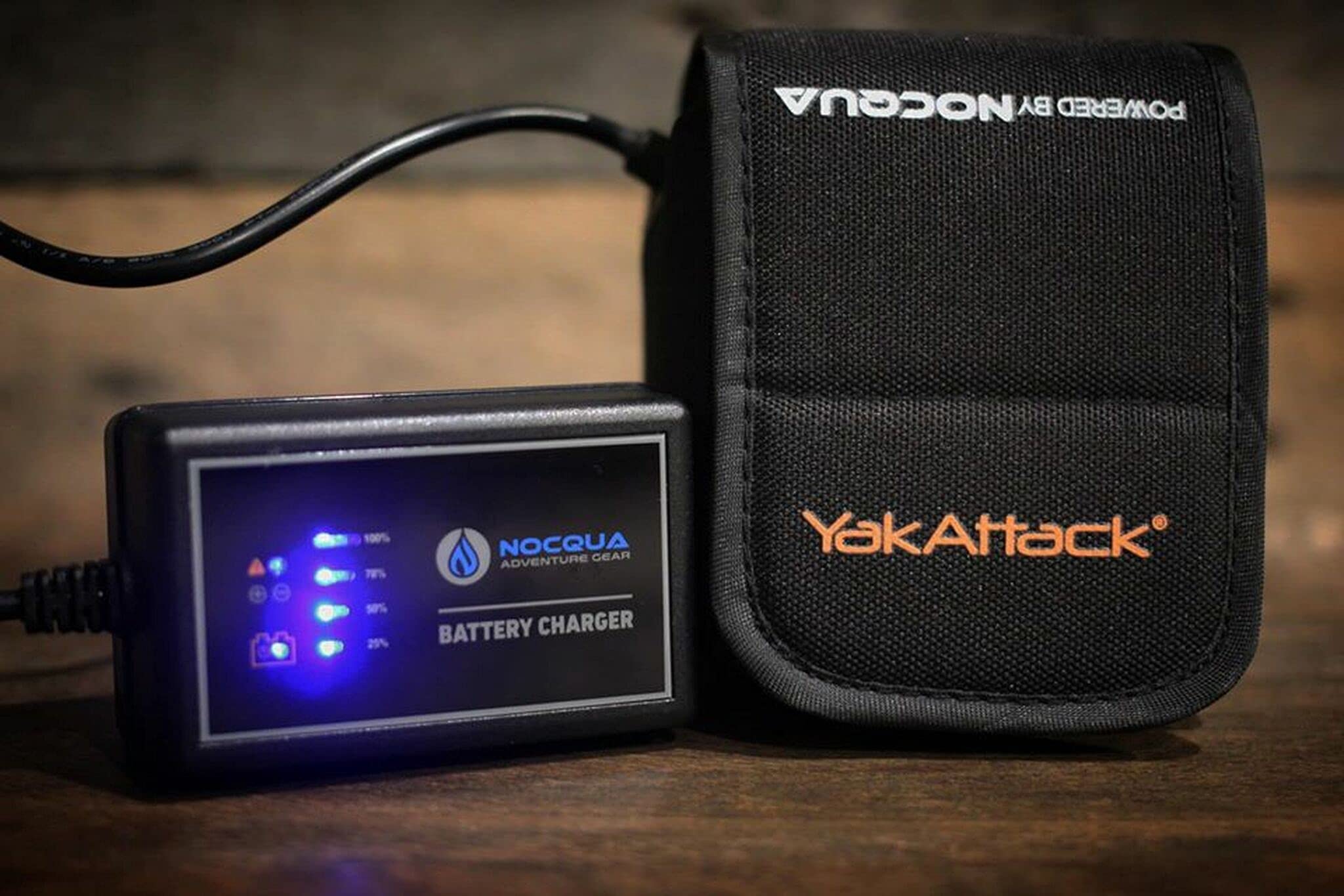 Nocqua Powered YakAttack 10Ah Battery Power Kit | 12V Lithium Ion | Kayak Fish Finder | Rechargeable 12Volt Battery | Kayak Fishfinder Power Kit & Charger | Kayaking Fishing Accessory