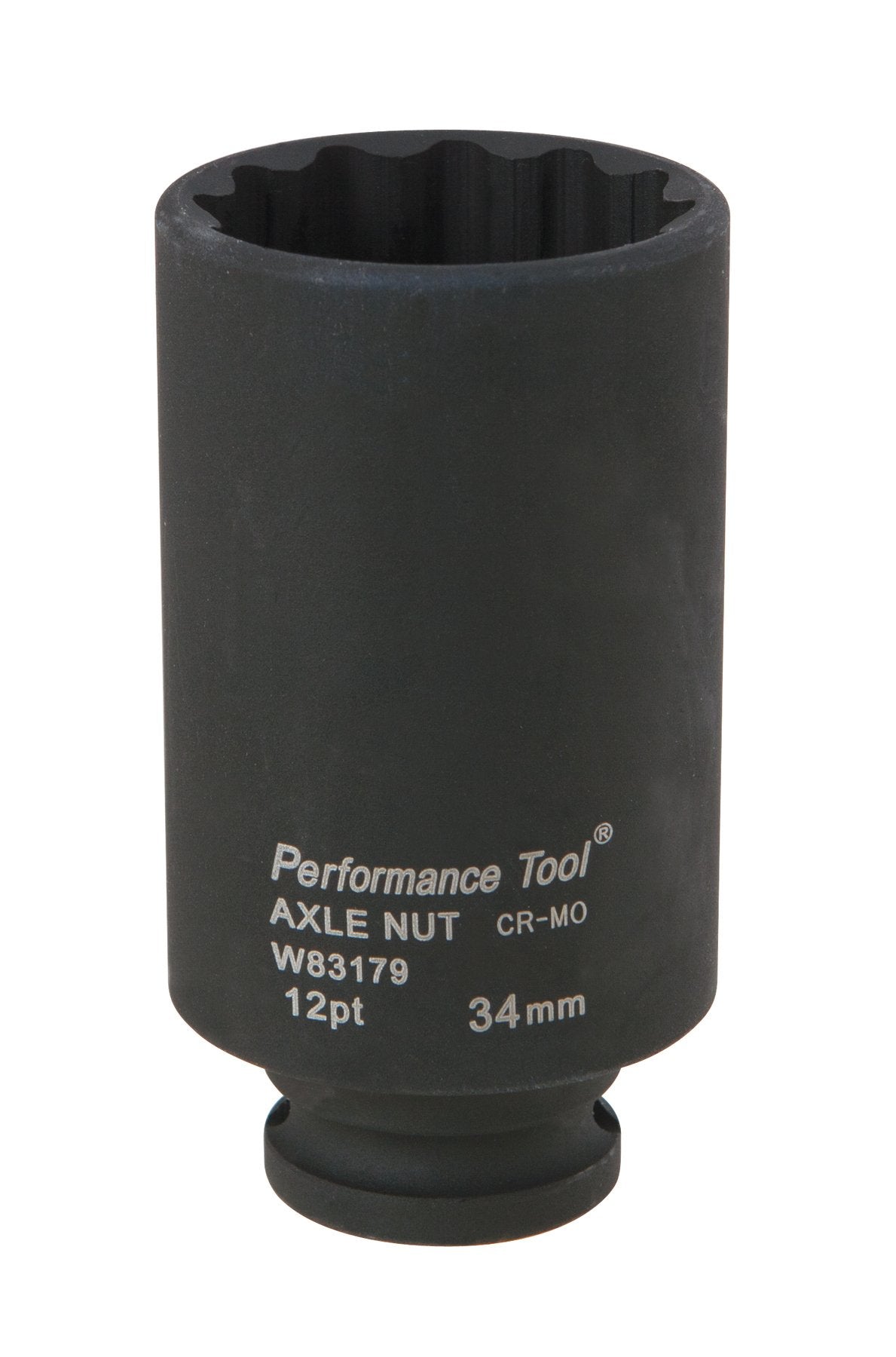 W89316 Performance Tool 5-Piece 12 Point Axle Nut Socket Set - Chrome Moly for Strength, Sizes 30mm to 39mm, Includes Fitted Blow Molded Storage Case