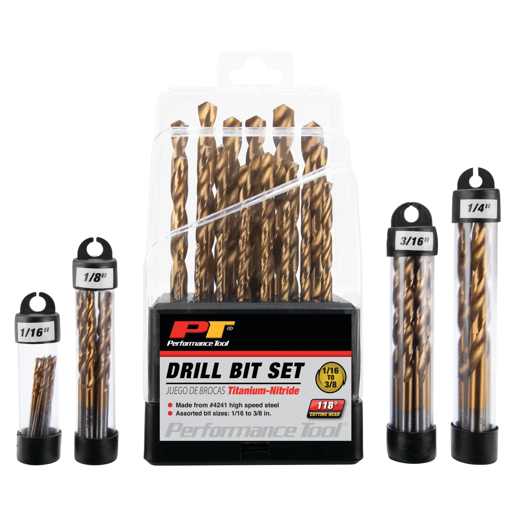 W9012 Performance Tool 63pc Titanium Drill Bit Set