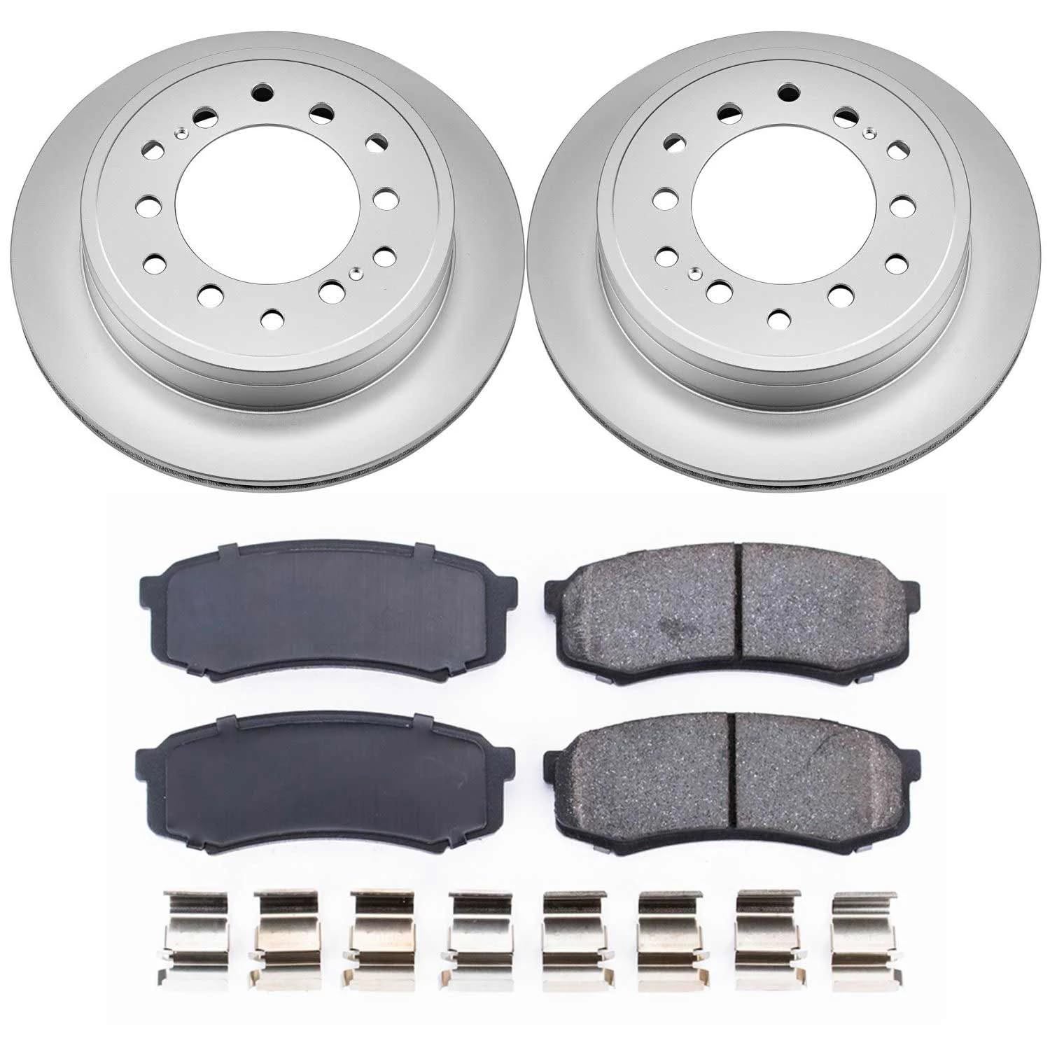 Power Stop CRK5875 Brake Rotor & Coated Ceramic Brake Pads- rear For Lexus GX460 2010-2022, Toyota 4Runner 2010-2023, Toyota FJ Cruiser 2010-2014 [Model Specific]