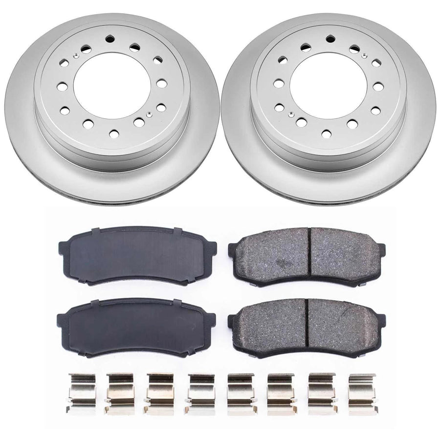 Power Stop CRK5875 Brake Rotor & Coated Ceramic Brake Pads- rear For Lexus GX460 2010-2022, Toyota 4Runner 2010-2023, Toyota FJ Cruiser 2010-2014 [Model Specific]