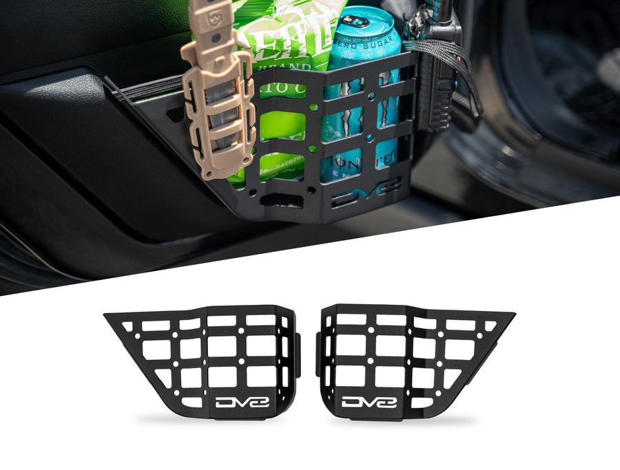 Rear Door Pocket Molle Panels DV8 Offroad for 2011-2018 Jeep Wrangler JK | Replaces The Weak Factory Netting | Molle Panel Design for Multiple Mounting Solutions | Sold as a Pair