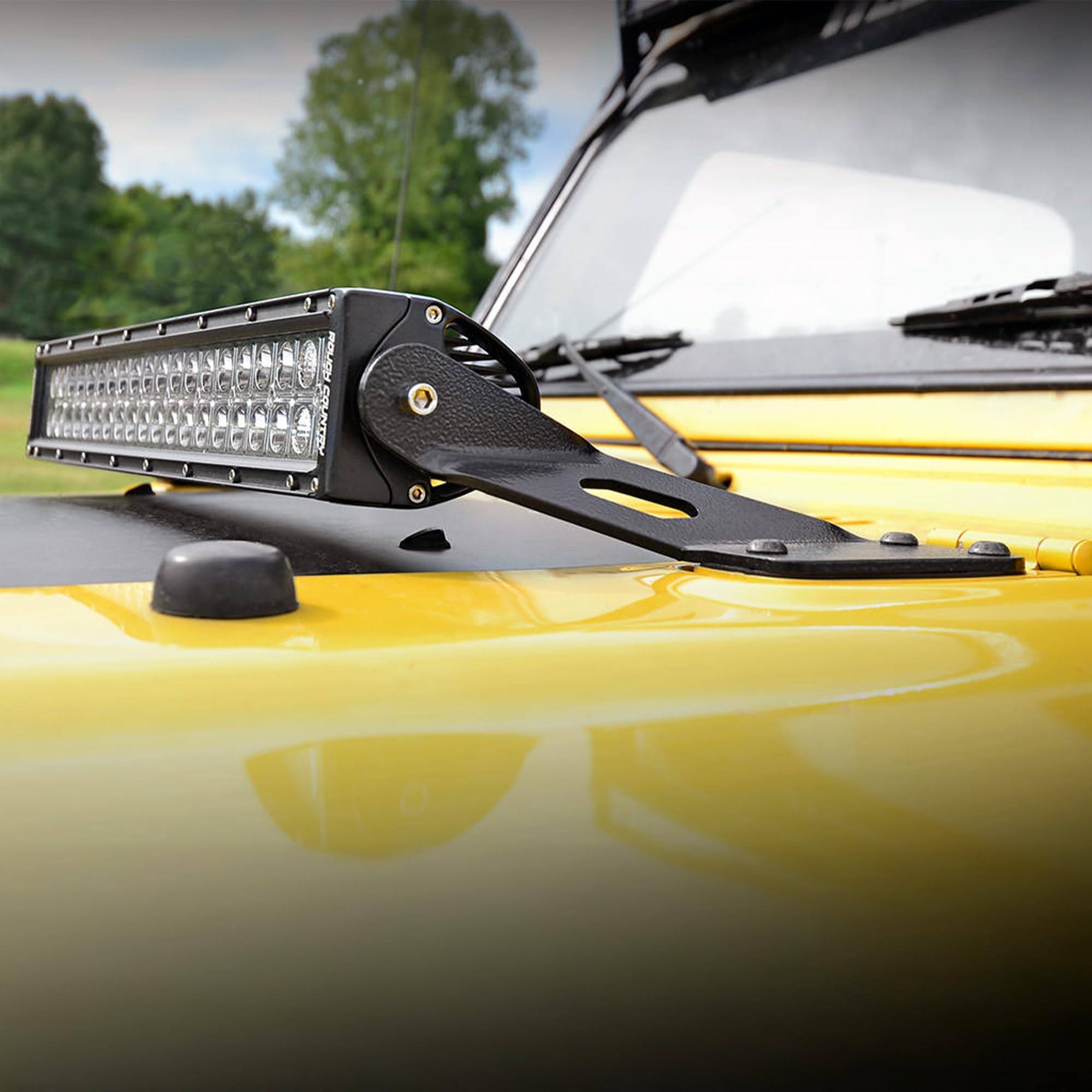 20" Rough Country LED Hood Brackets for 1997-2006 Jeep Wrangler TJ - 70210
