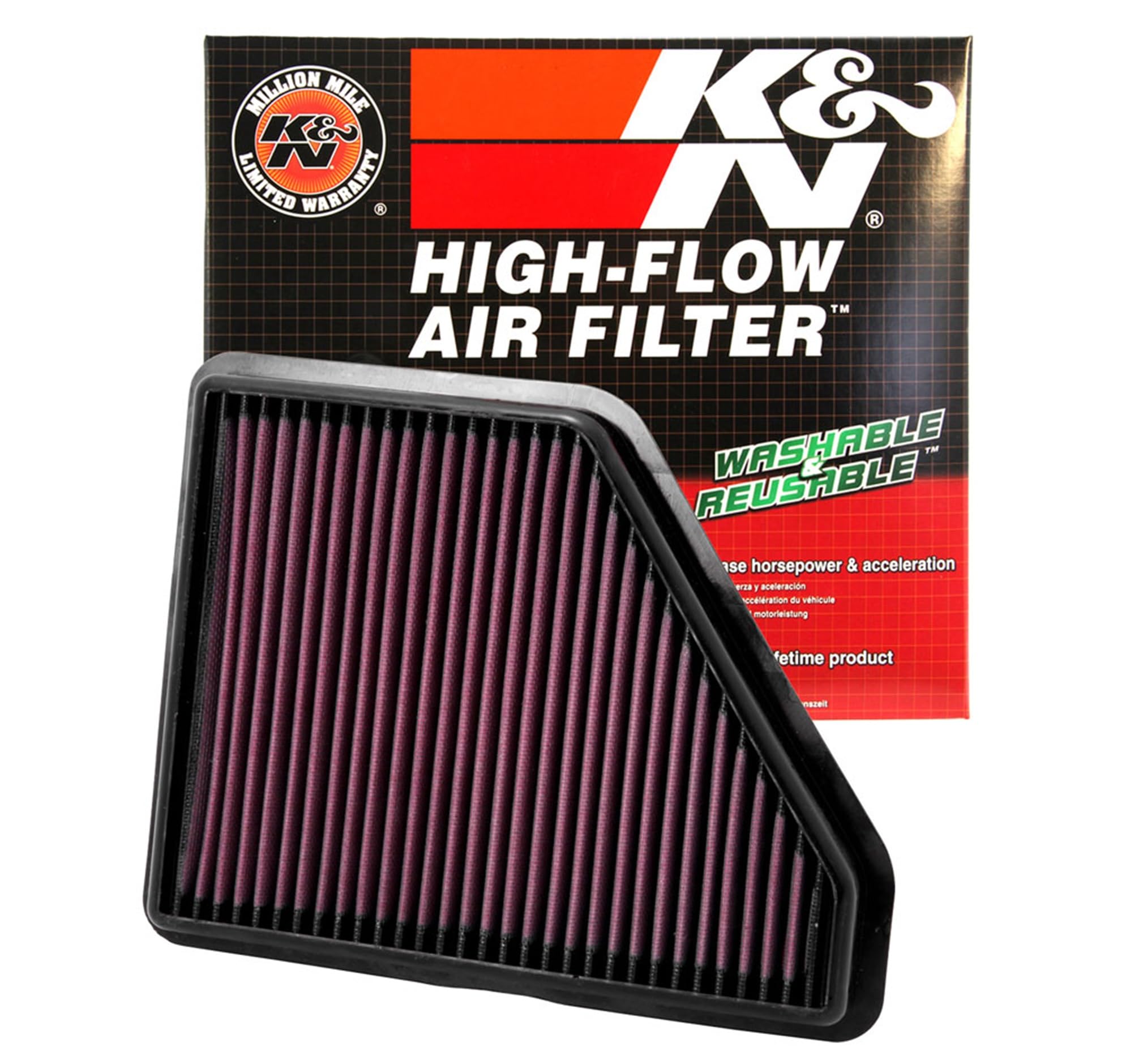 K&N Original High-Flow Lifetime Engine Air Filter: Increase Power & Acceleration, Washable, Premium, Replacement Car Air Filter: Compatible with 2010-2017 Chevy/GMC (Equinox, Terrain), 33-2439