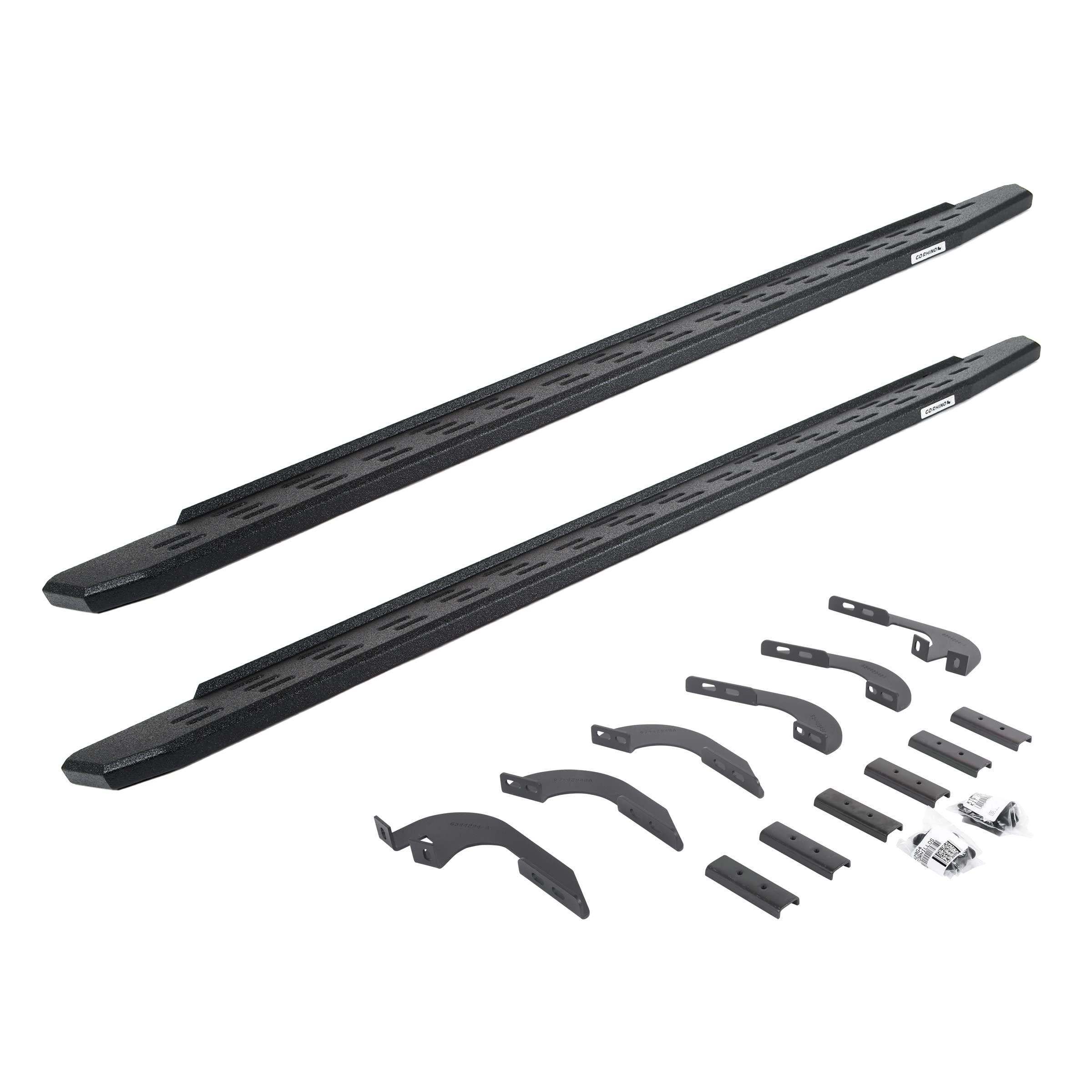 Go Rhino Running Boards & Brackets RB30 | Galvanized Steel, Protective Bedliner Coating | 69642987T | Fits 2005-2023 Toyota Tacoma Double Cab Pickup
