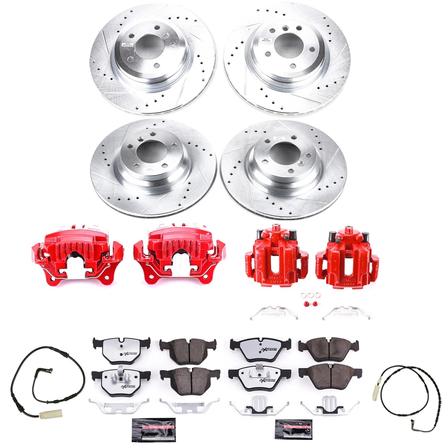 Power Stop Front & Rear KC2886-26 Z26 Street Warrior Brake Kit For BMW 330i 2006 [Model Specific]