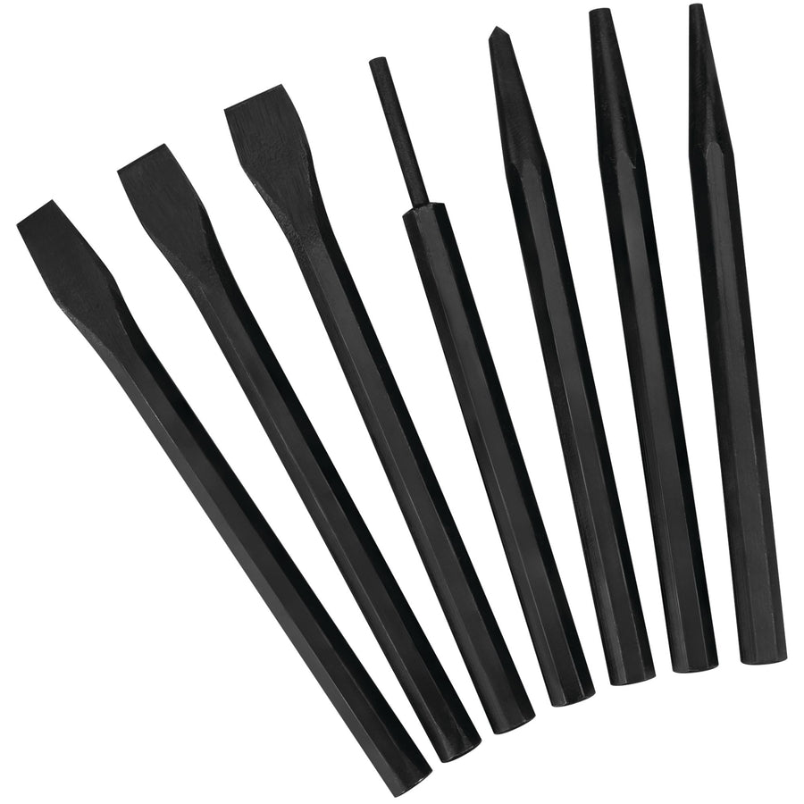 7-Piece Performance Tool 1937 Punch and Chisel Set - Heavy Duty Tools for Precision Metalworking and Woodworking Tasks