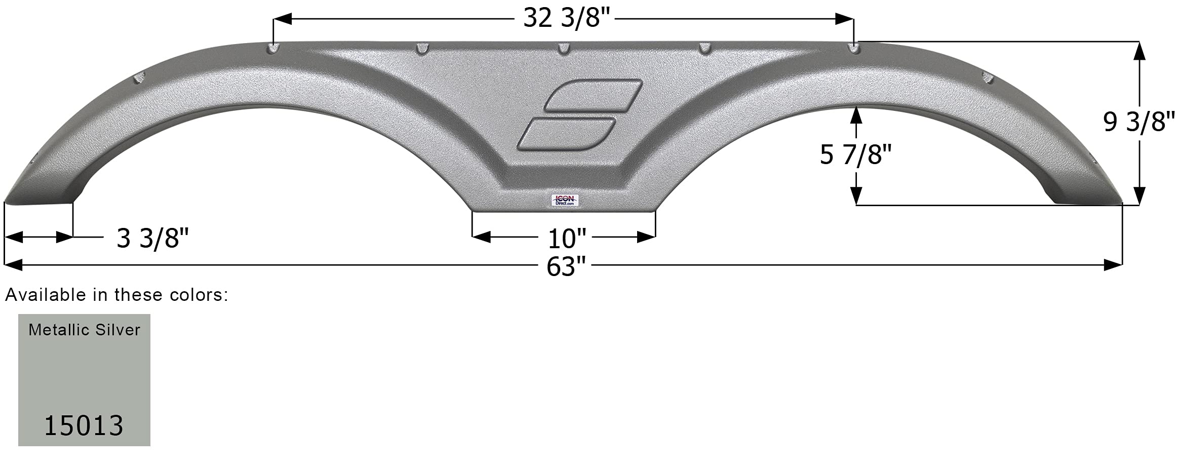 Fender Skirt ICON 15013, Tandem, Starcraft, FS5013, Metallic Silver