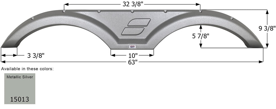 Fender Skirt ICON 15013, Tandem, Starcraft, FS5013, Metallic Silver
