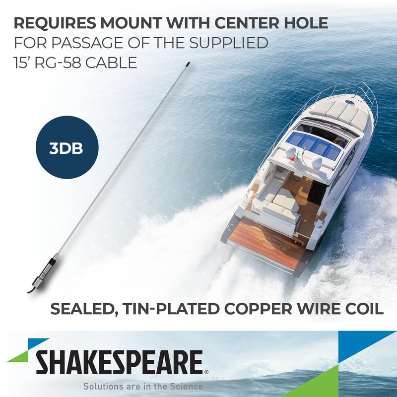 Low Profile Shakespeare Skinny Mini VHF Antenna - 36"