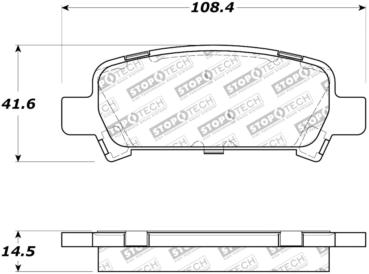 Rear StopTech 308.07701 Brake Pads with Shims and Hardware Street