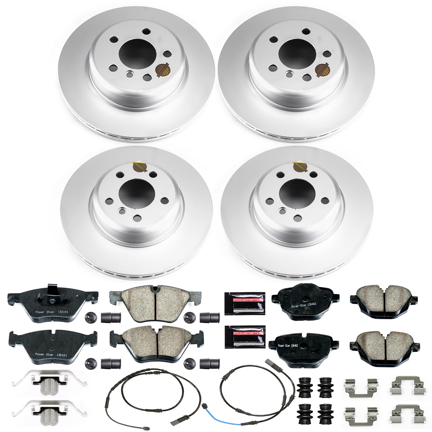 Power Stop CRK6033 Coated Brake Kit Front and Rear Rotor - Coated Brake Rotors & Z23 Carbon-Fiber Ceramic Brake Pads For BMW 528i 2011-2016, BMW 528i xDrive 2012-2016 [Model Specific]