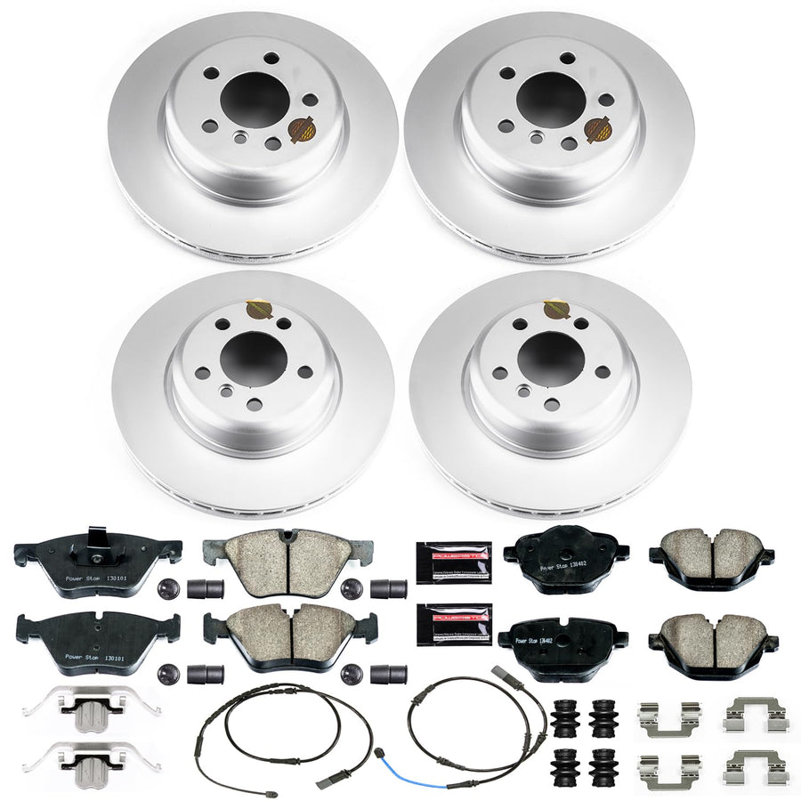 Power Stop CRK6033 Coated Brake Kit Front and Rear Rotor - Coated Brake Rotors & Z23 Carbon-Fiber Ceramic Brake Pads For BMW 528i 2011-2016, BMW 528i xDrive 2012-2016 [Model Specific]