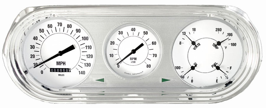 Classic Instruments White Hot NO63WH Direct Fit Gauge Package Fits 1963-1965 Nova Factory Instrument Bezel