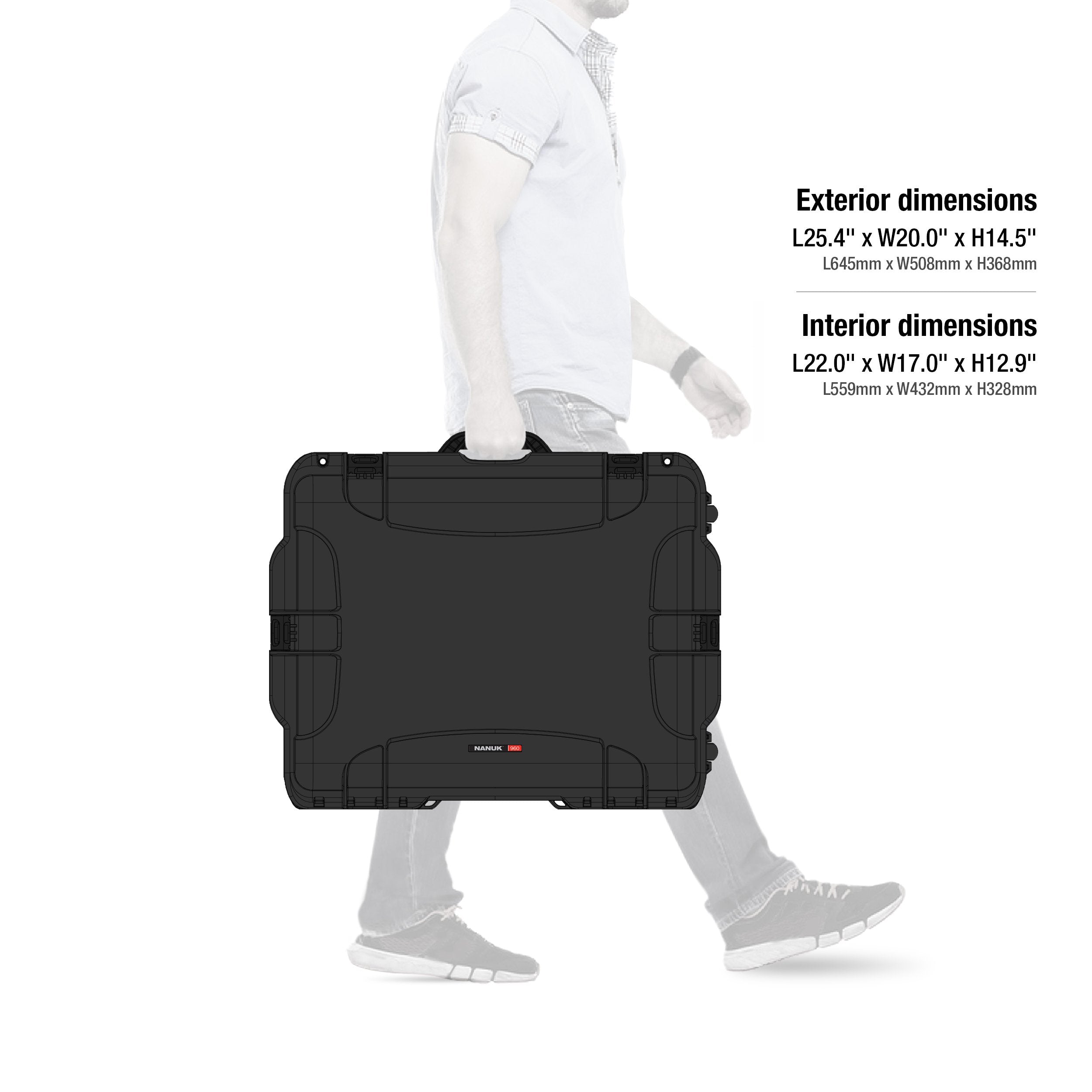 NANUK Pro Photo Kit 960 – Waterproof Travel Camera Hard Case with Padded Dividers and Wheels, 25.4” x 20” x 14.5” Dustproof and Impact-Resistant, Ideal for Heavy Loads – Black