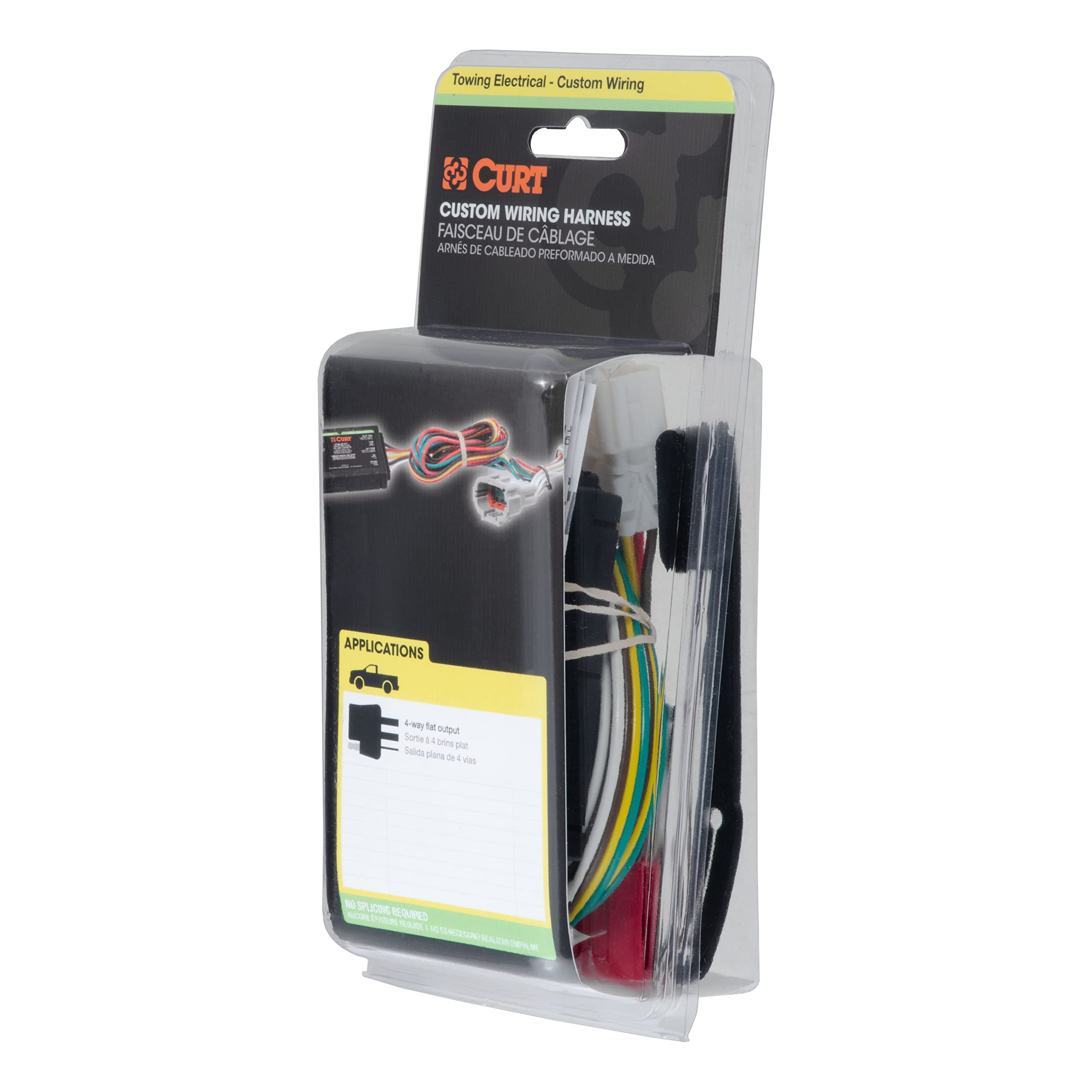 CURT Vehicle-Side 55540 Custom 4-Pin Trailer Wiring Harness, Fits Select Chevrolet Express, GMC Savana 1500, 2500, 3500, 4500
