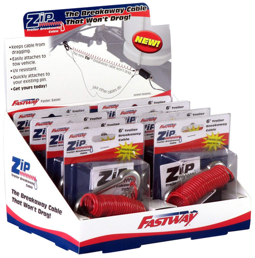 Display Pack of 8 Fastway 80-01-9214 for 4' Zip Breakaway Cable only
