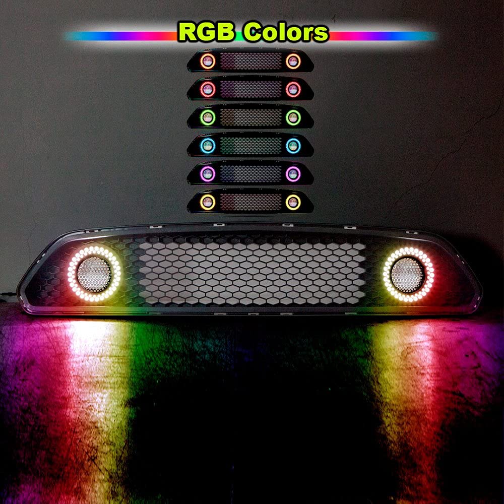 Winjet Halo Ring DRL Upper Grille Color Shift RGB Compatible with [2015-2017 Ford Mustang S550]