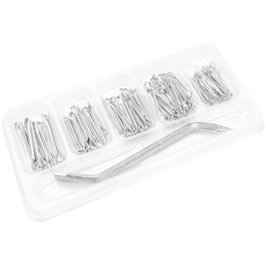 145 pc. Performance Tool 1536 Cotter Pin Set w/Removal Tool, Galvanized Steel, Steel Removal Tool, Storage Case
