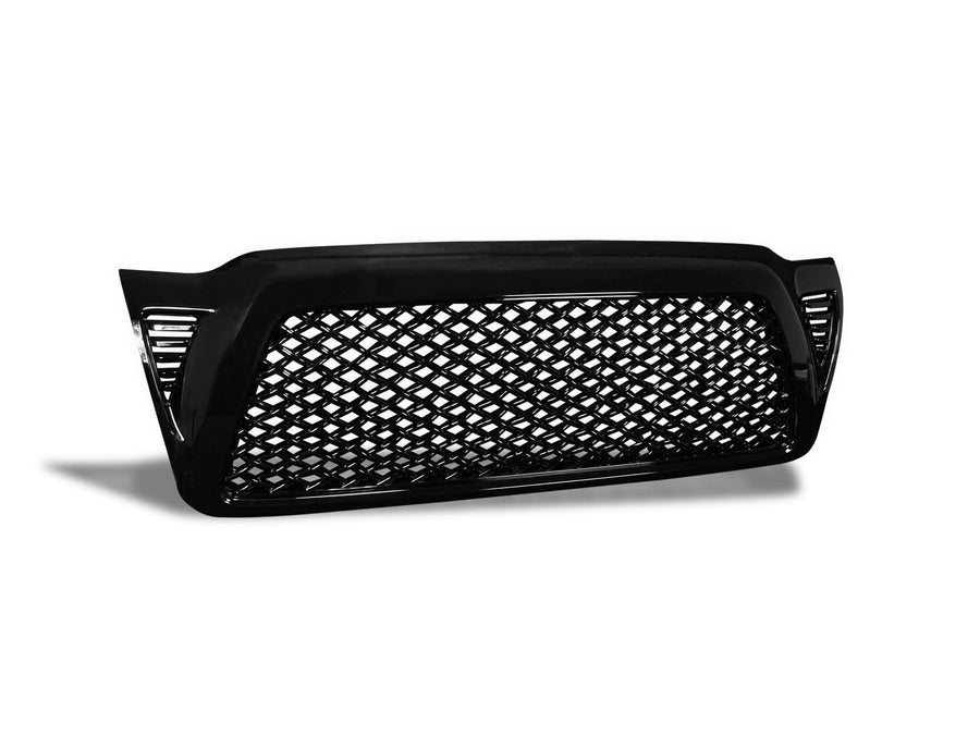 7150270 Armordillo USA Mesh Front Hood Grille - Gloss Black Fits 2005-2011 Toyota Tacoma