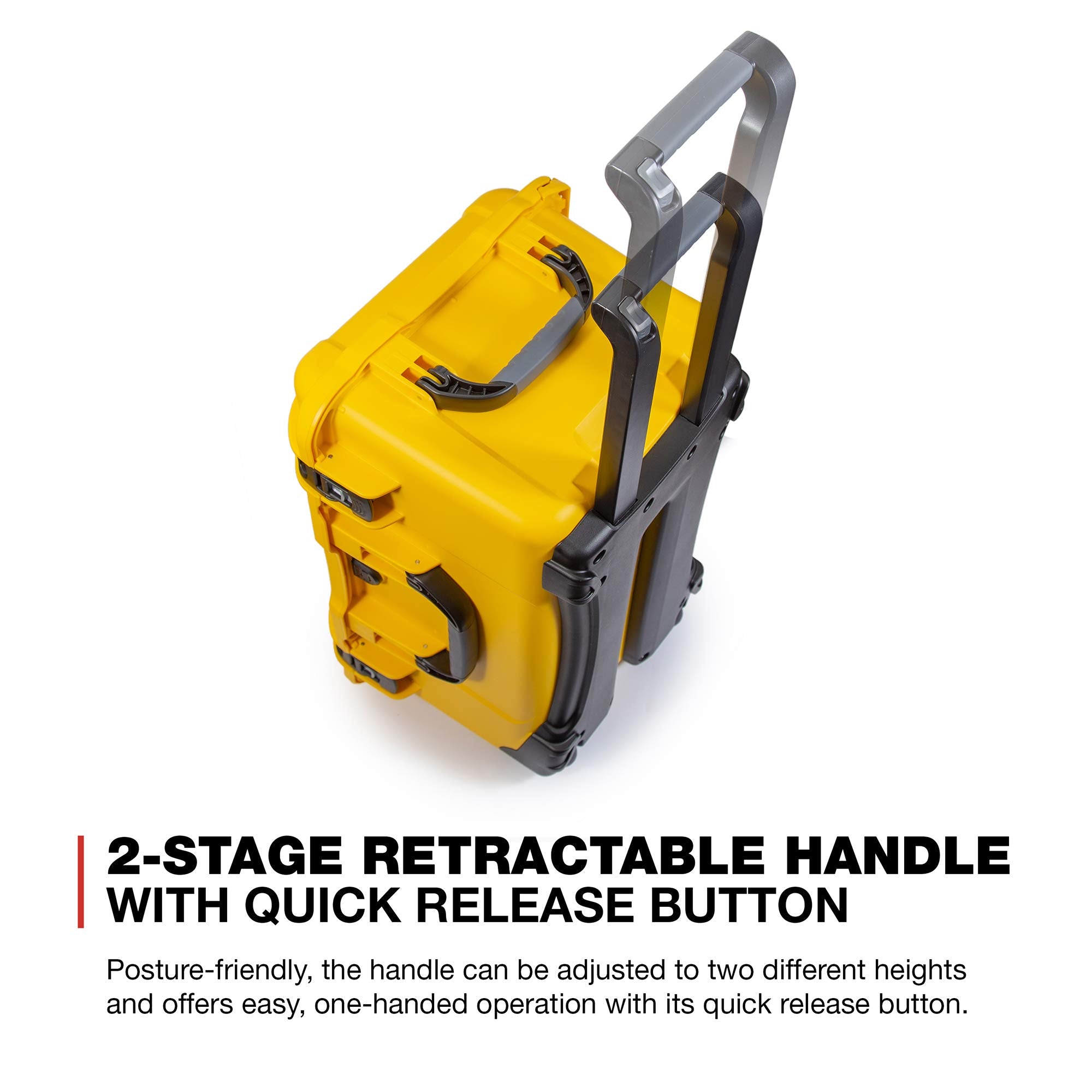 Wheeled Nanuk Series 938 Lightweight NK-7 Resin Waterproof Hard Case with Padded Divider, Yellow