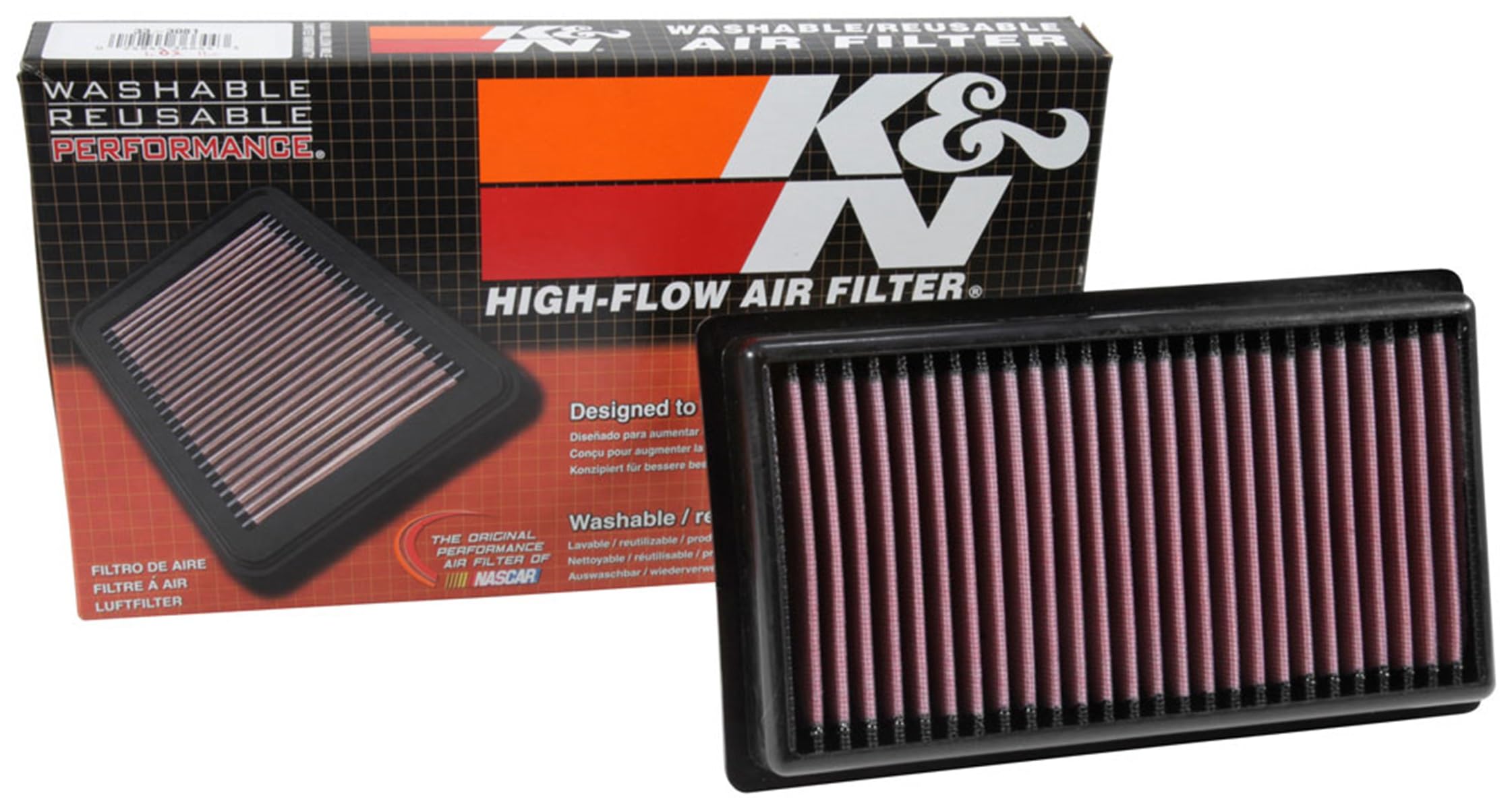 K&N Engine Air Filter: Replacement Car Air Filter, Reusable, Clean Every 75,000 Miles, Washable, Premium: Compatible with 2017-2019 KIA/HYUNDAI (Rio IV, Stonic, Solaris, Rio X Line), 33-3081