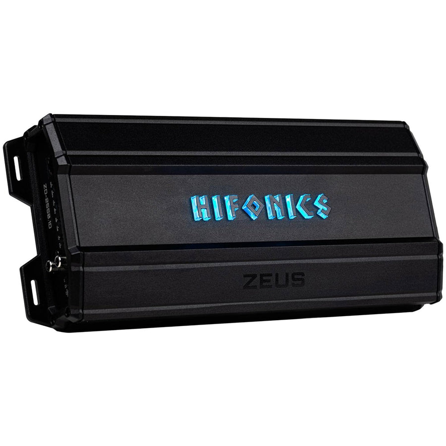 Hifonics Delta Zeus 2,550 Watt Compact Mono Block Nickel Plated Mobile Car Audio Amplifier with Auto Turn On Feature, ZD-2550.1D, Black