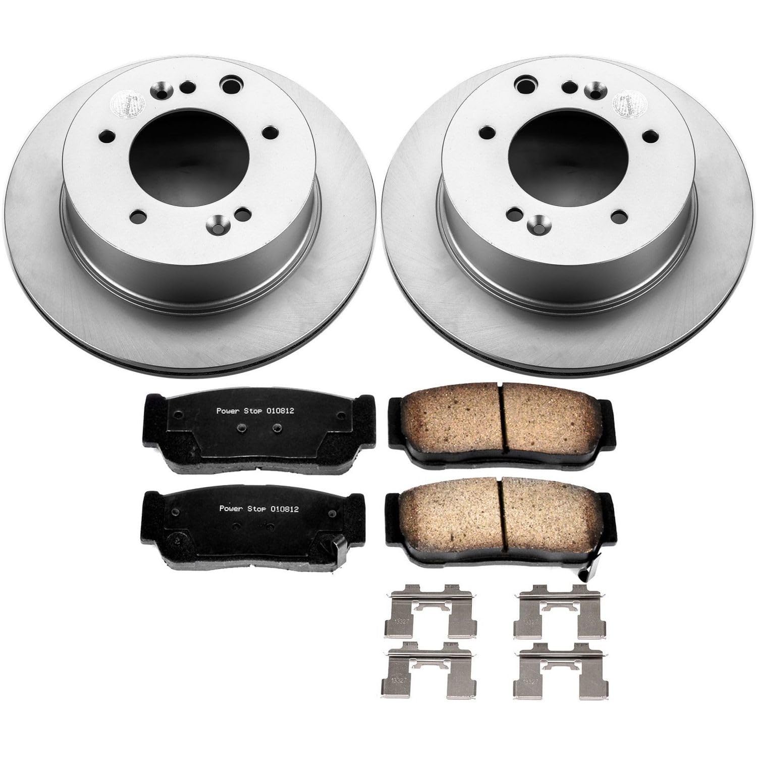 Power Stop Coated Brake Rotor CRK5901 and Ceramic Brake Pads- Rear For Kia Sorento 2003-2006 [Model Specific]