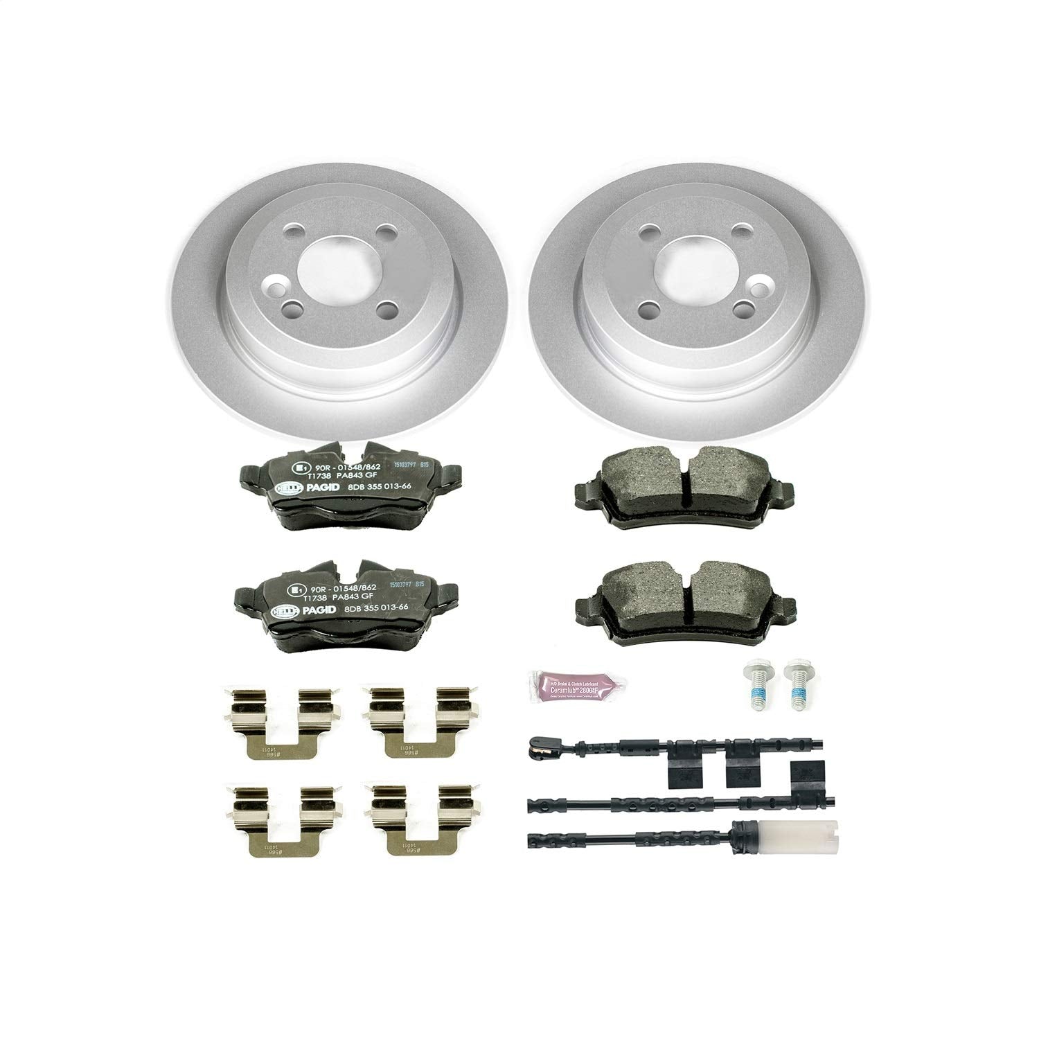 Rear Power Stop ESK6331 Euro-Stop Brake Kit Mini Cooper and 1 Rear Sensor Wire For Mini Cooper 2011-2015 [Model Specific]
