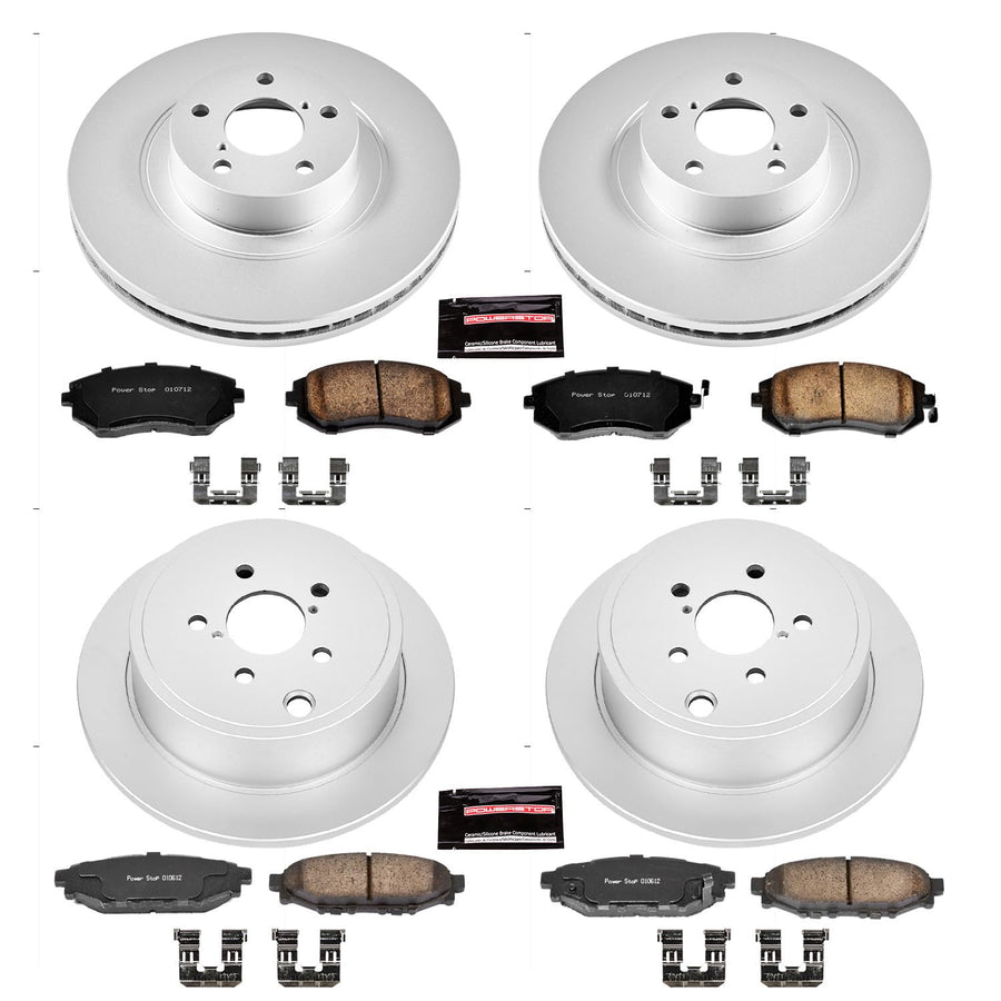 Power Stop CRK4077 Brake Rotor & Coated Ceramic Brake Pads- front & rear