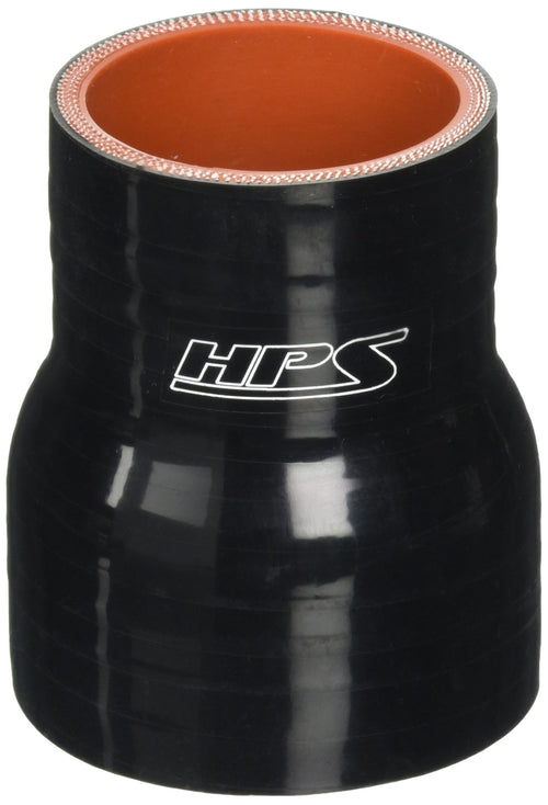 HPS HTSR-175-225-BLK High Temperature 4-ply Reinforced Silicone Reducer Coupler Hose, 80 PSI Maximum Pressure, 3" Length, 1-3/4" > 2-1/4" ID, Black