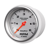 Tachometer, AutoMeter Gauge, 3 3/8", 6K RPM, Marine Silver (200752-33),Multi