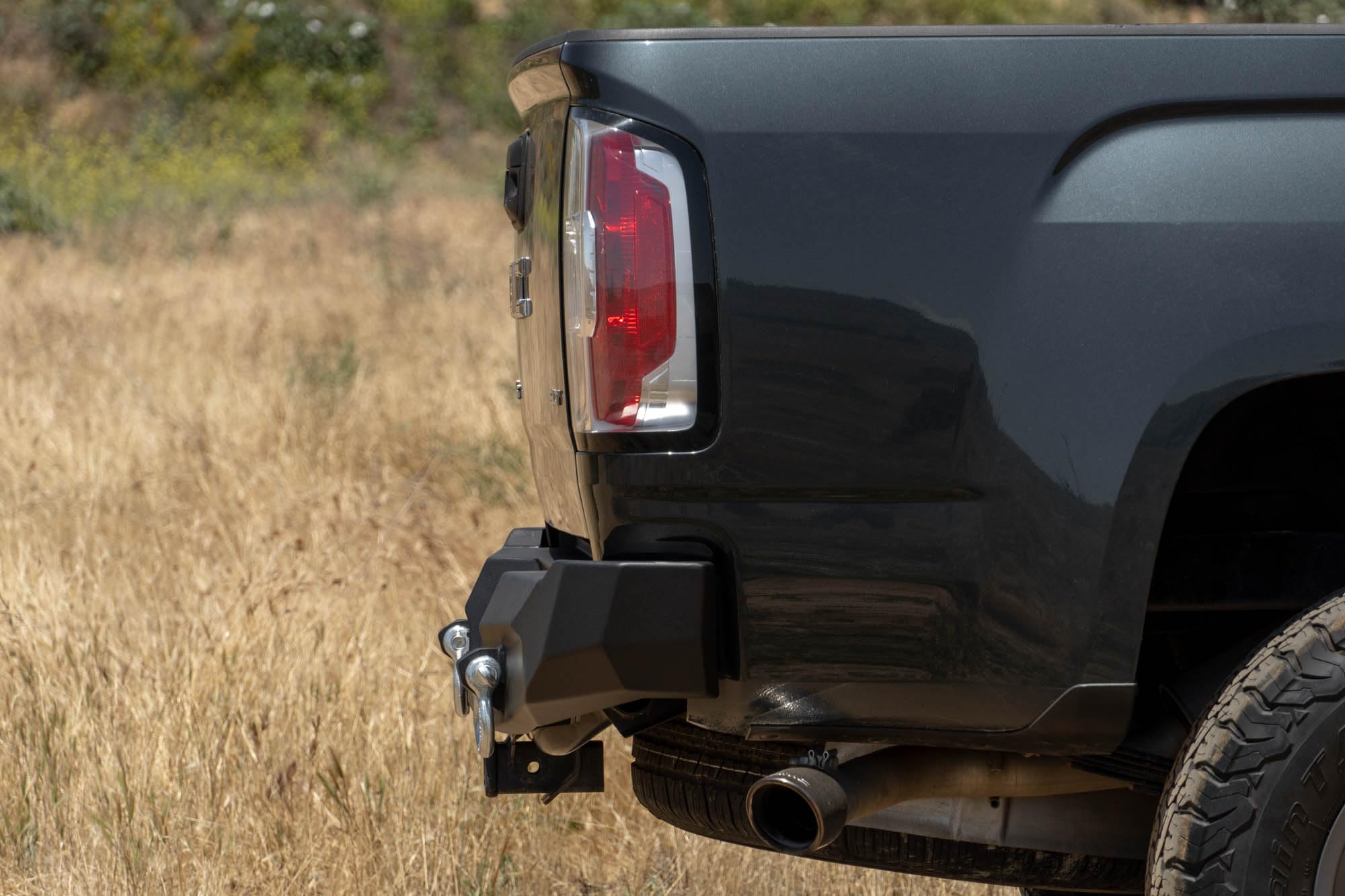 DV8 Offroad Rear MTO Bumper for 2014-2022 Chevy Colorado & 2015-2022 GMC Canyon | High Clearance | Two 3-Inch Light Pod Mounts | Integrated D-Ring Mounts | Fully Bolt-On | Powder Coated Finish