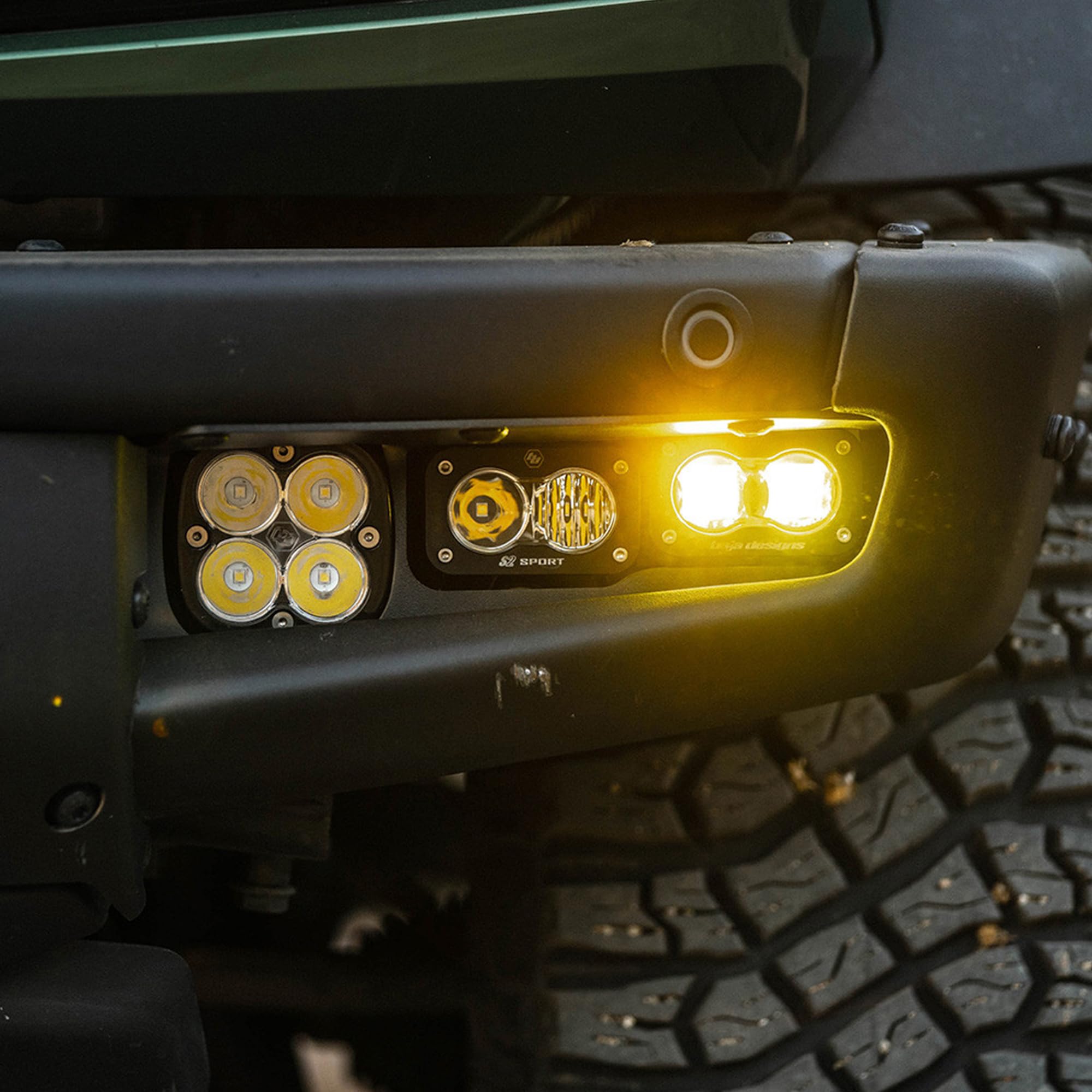 Baja Designs S2 Fog Pocket Light Kit SAE for Ford Bronco 2021+ Steel Bumper, 6 PCS LED (Clear)