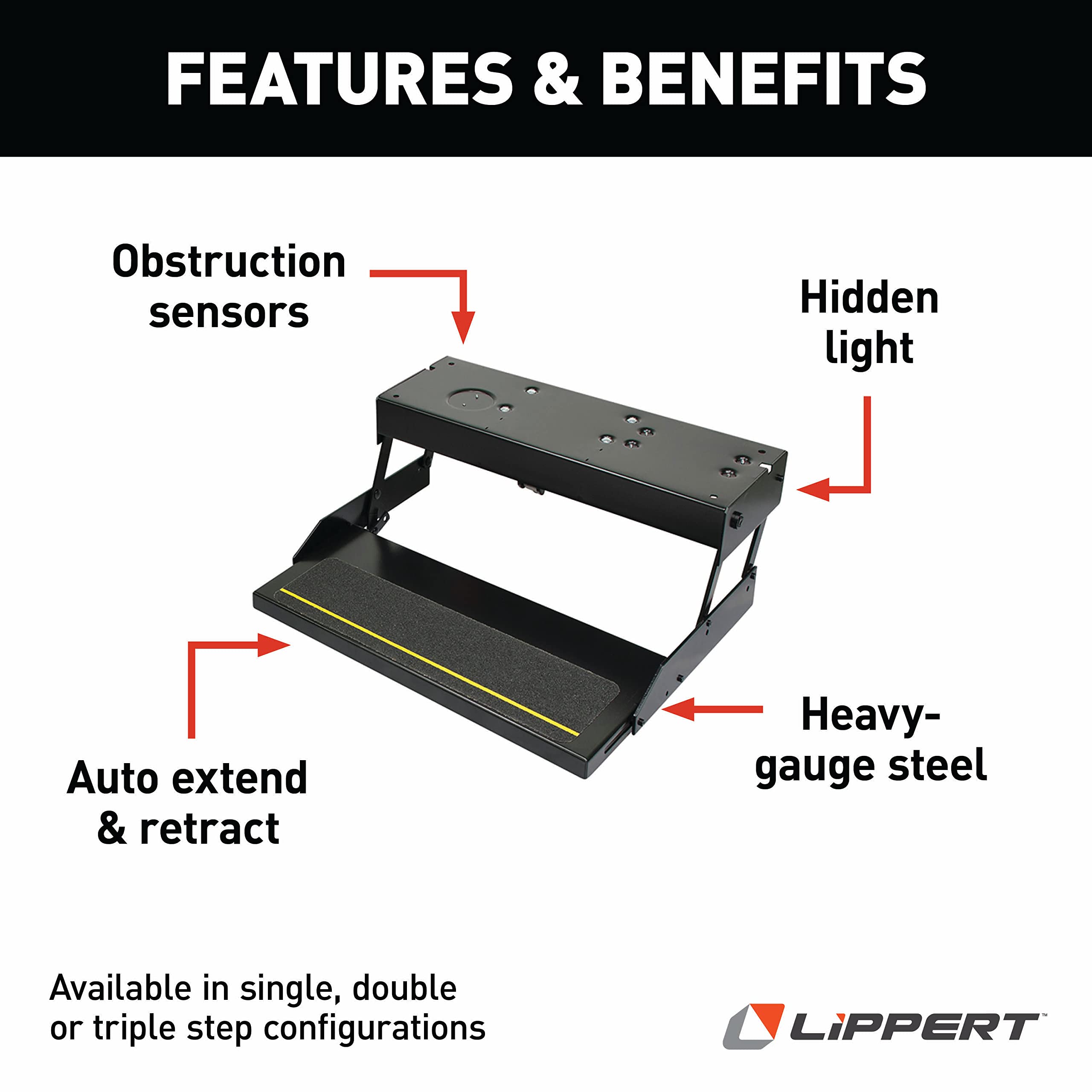 33 Series Kwikee Electric Step Assembly with Logic Control Unit and No Switch Kit for RVs & Travel Trailers